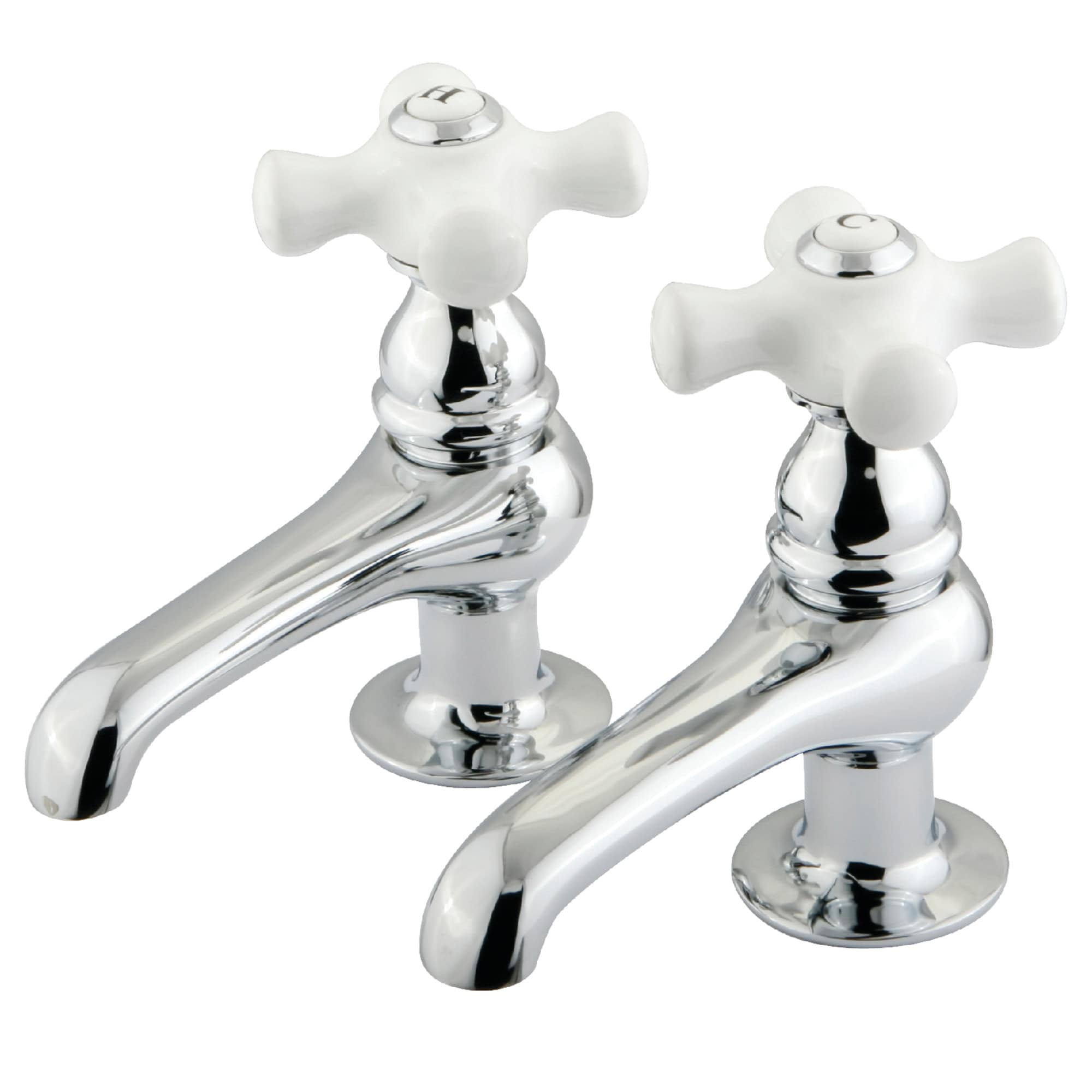 Elements of Design ES3201PX Chrome 2-hole 2-handle Low-arc Residential Handle Bathroom Sink Faucet