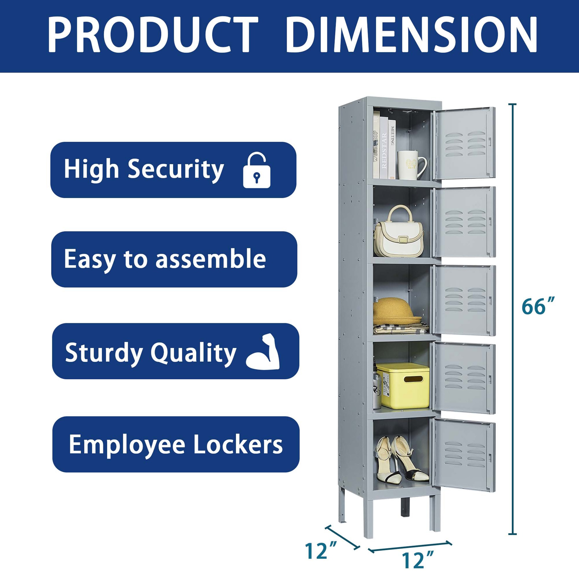 Kahomvis MAKE-QPO2-991 Storage-Lockers - View #3