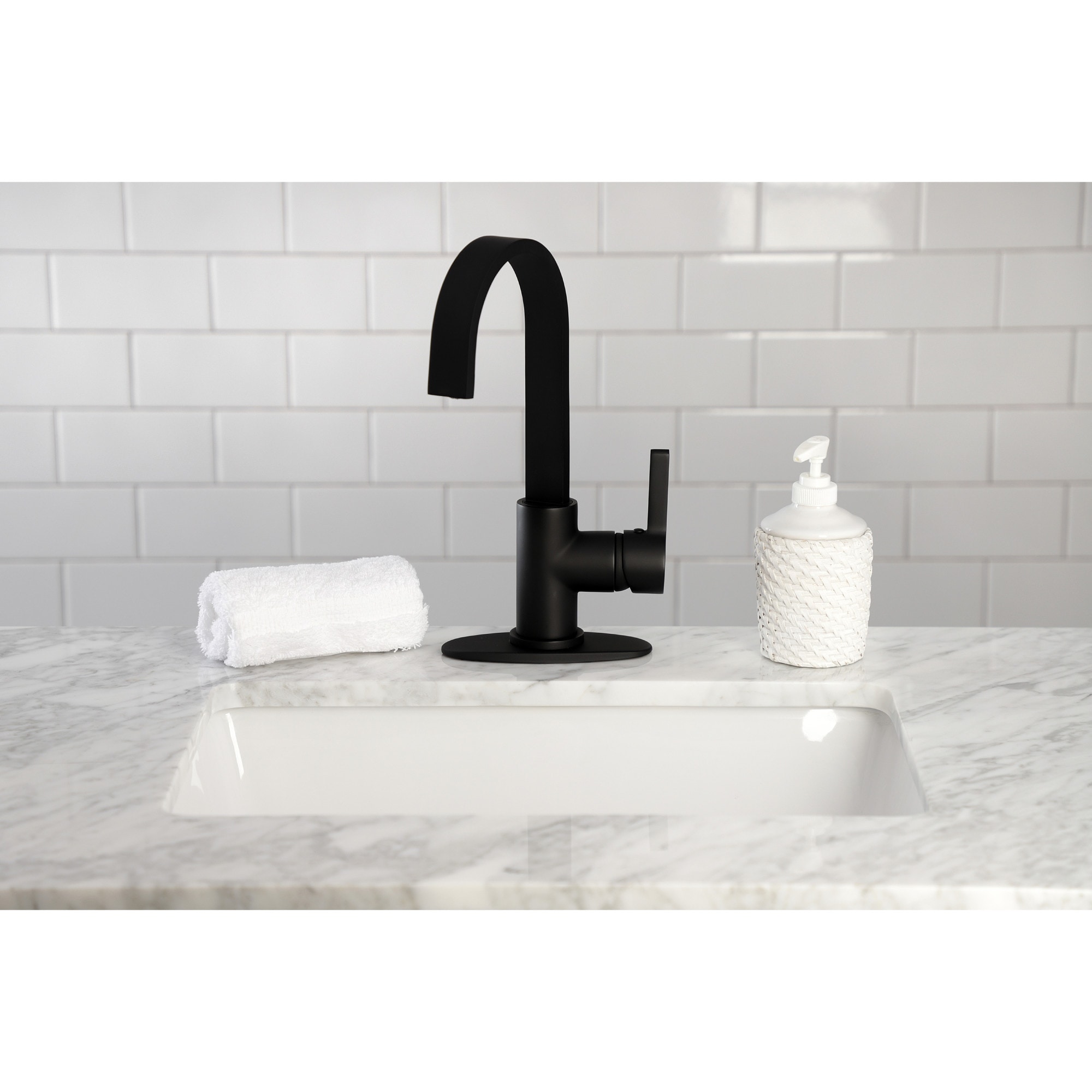 Kingston Brass WLLS8610CTL Continental Matte black Single Handle Deck-mount Bar and Prep Kitchen Faucet ( Deck Plate Included )