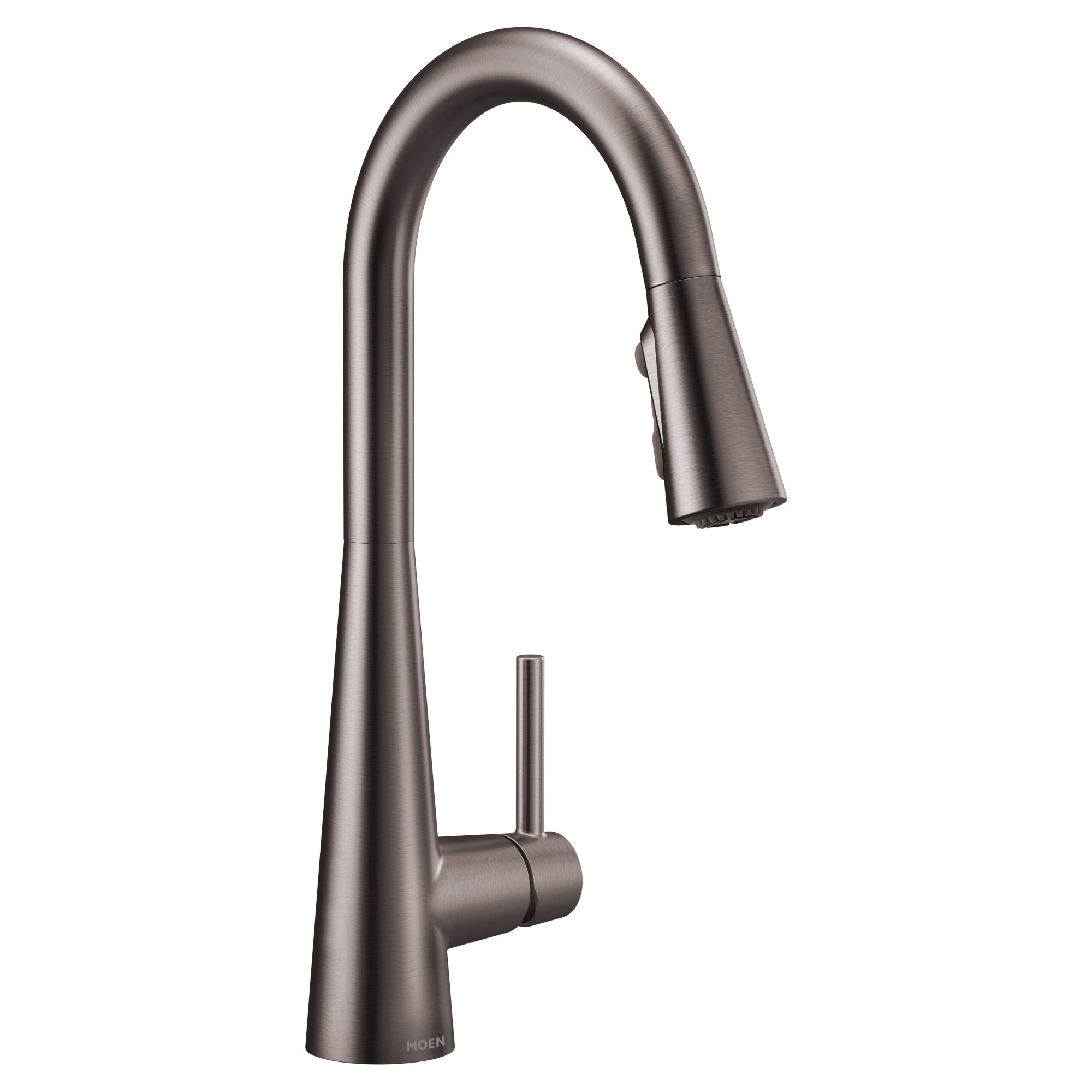 Moen 7864BLS Black Stainless Steel Single Handle Deck-mount Pull-down Kitchen Faucet with Sprayer ( Deck Plate Included )