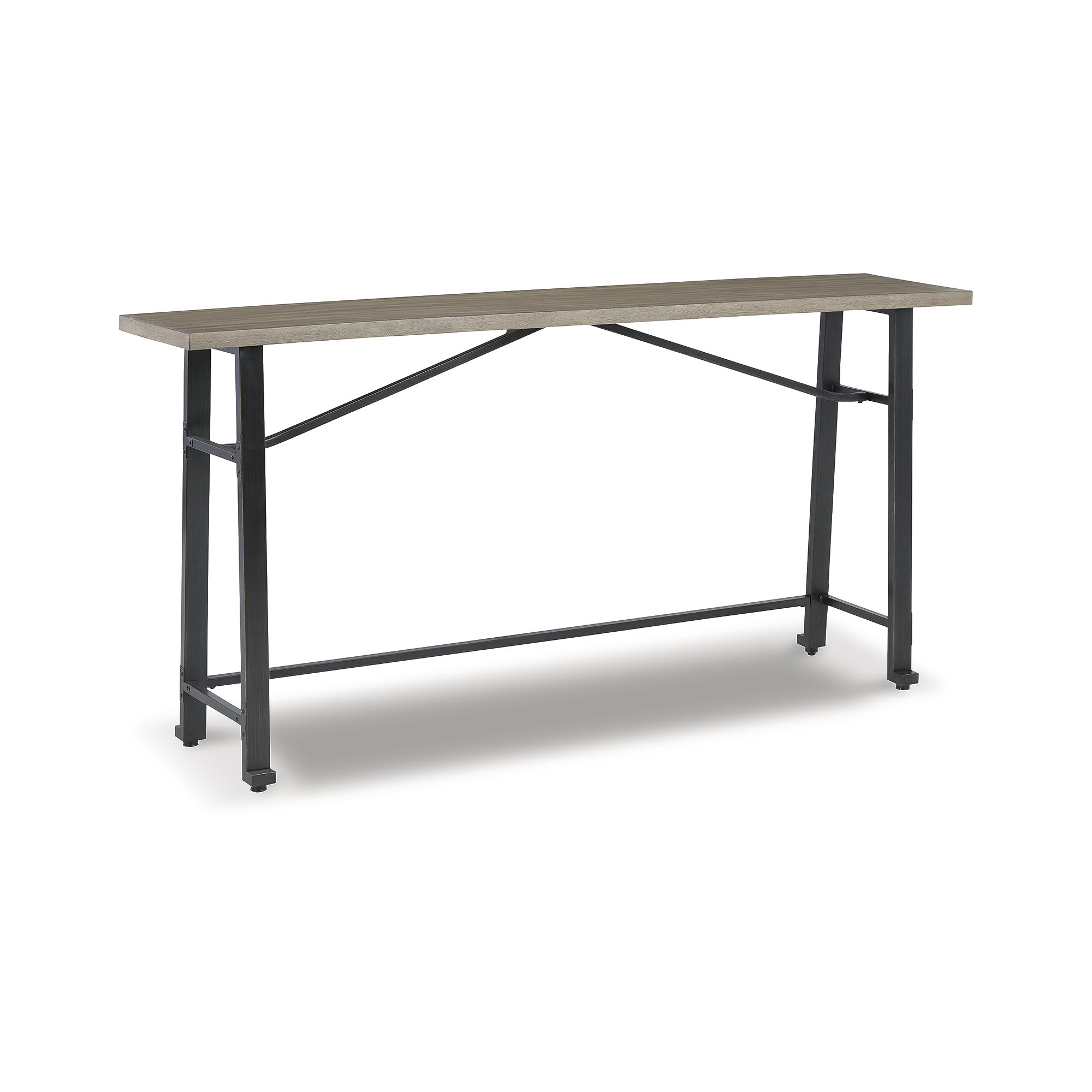 Signature Design by Ashley D334-52 Lesterton Two Tone Brown and Black Long Counter Height Console Table with Slim Rectangular Top