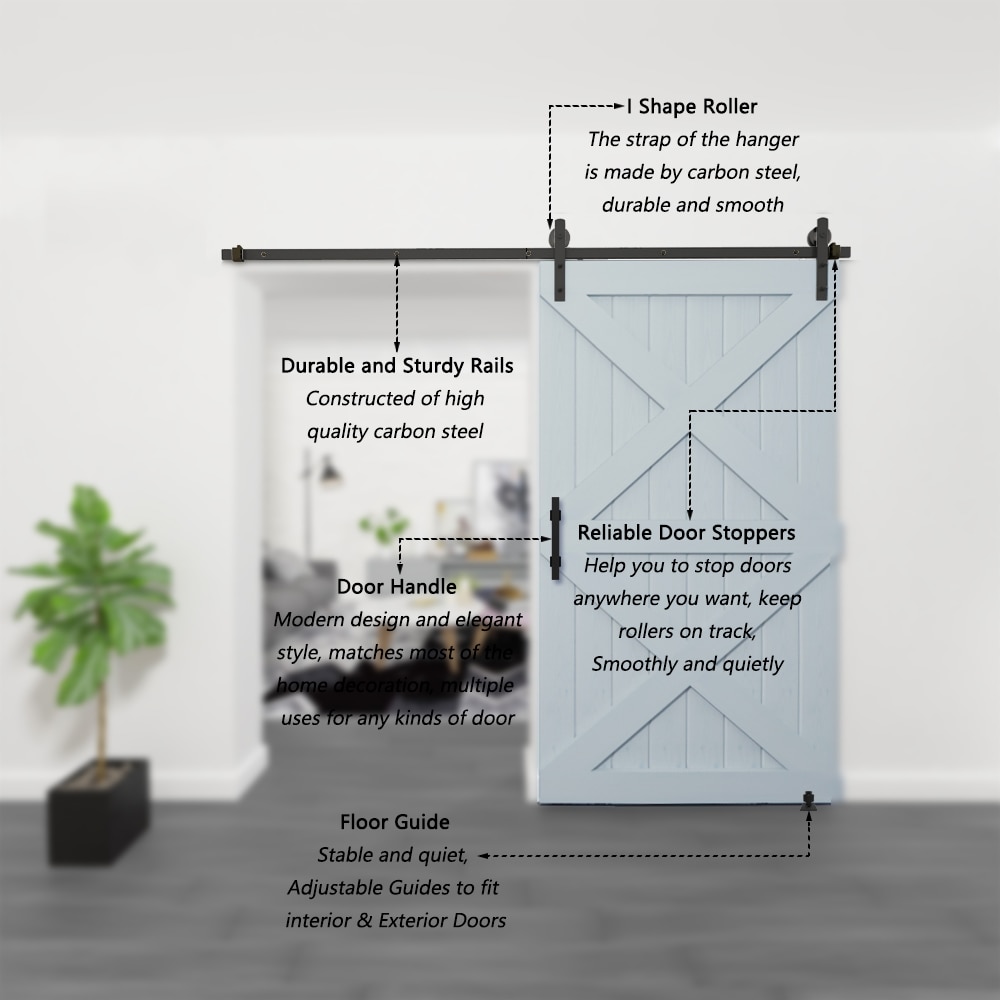Clihome X0029K4BK5-LTC Barn-Door-Roller-Kits - View #4