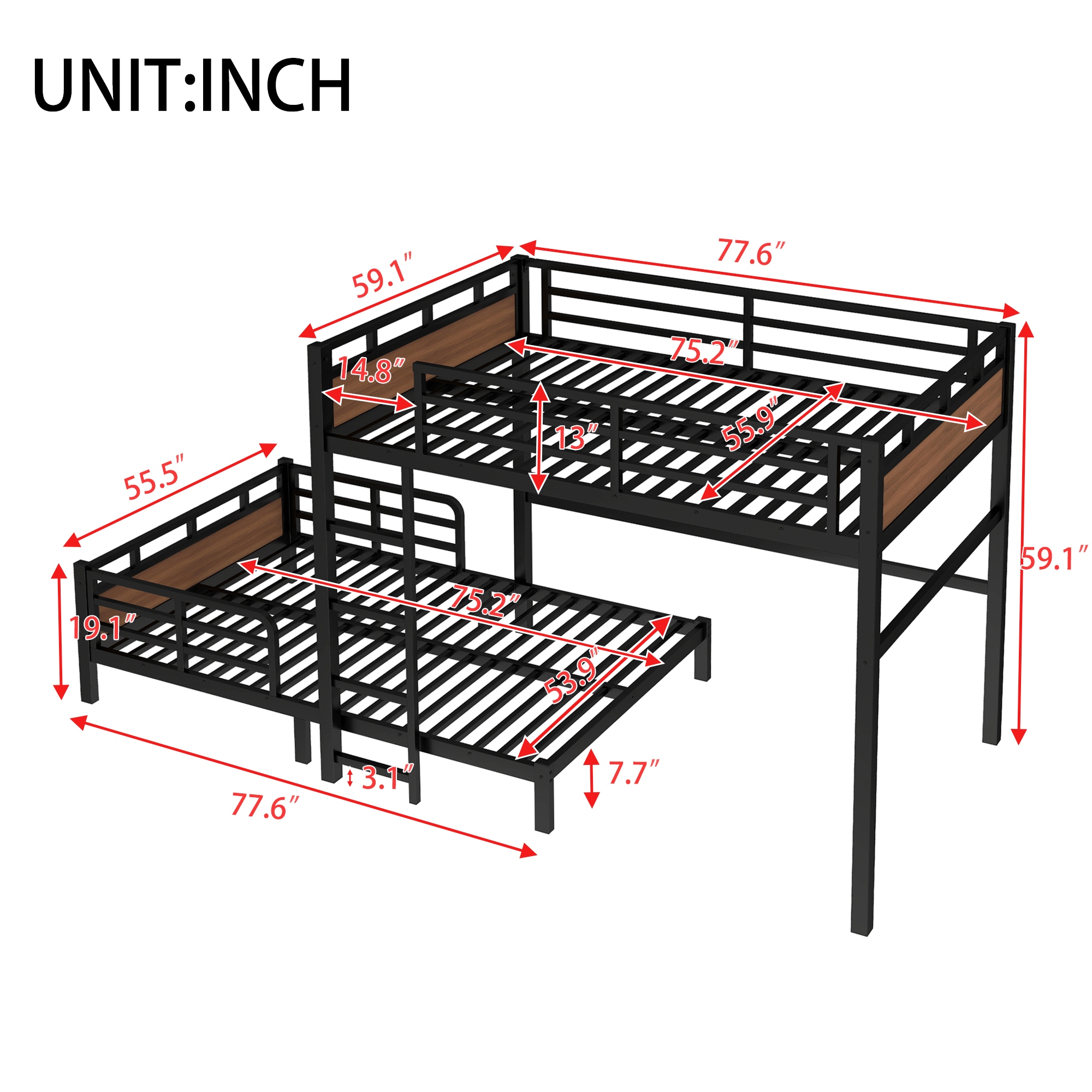 Dimakai DI-BOS2273P Bunk-Beds - View #4