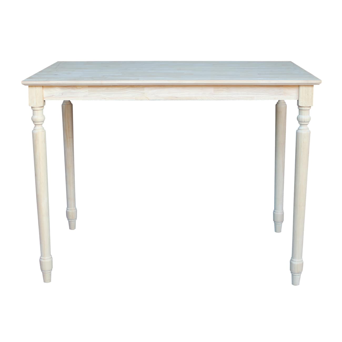 Classic Unfinished Solid Wood Counter Height Dining Table