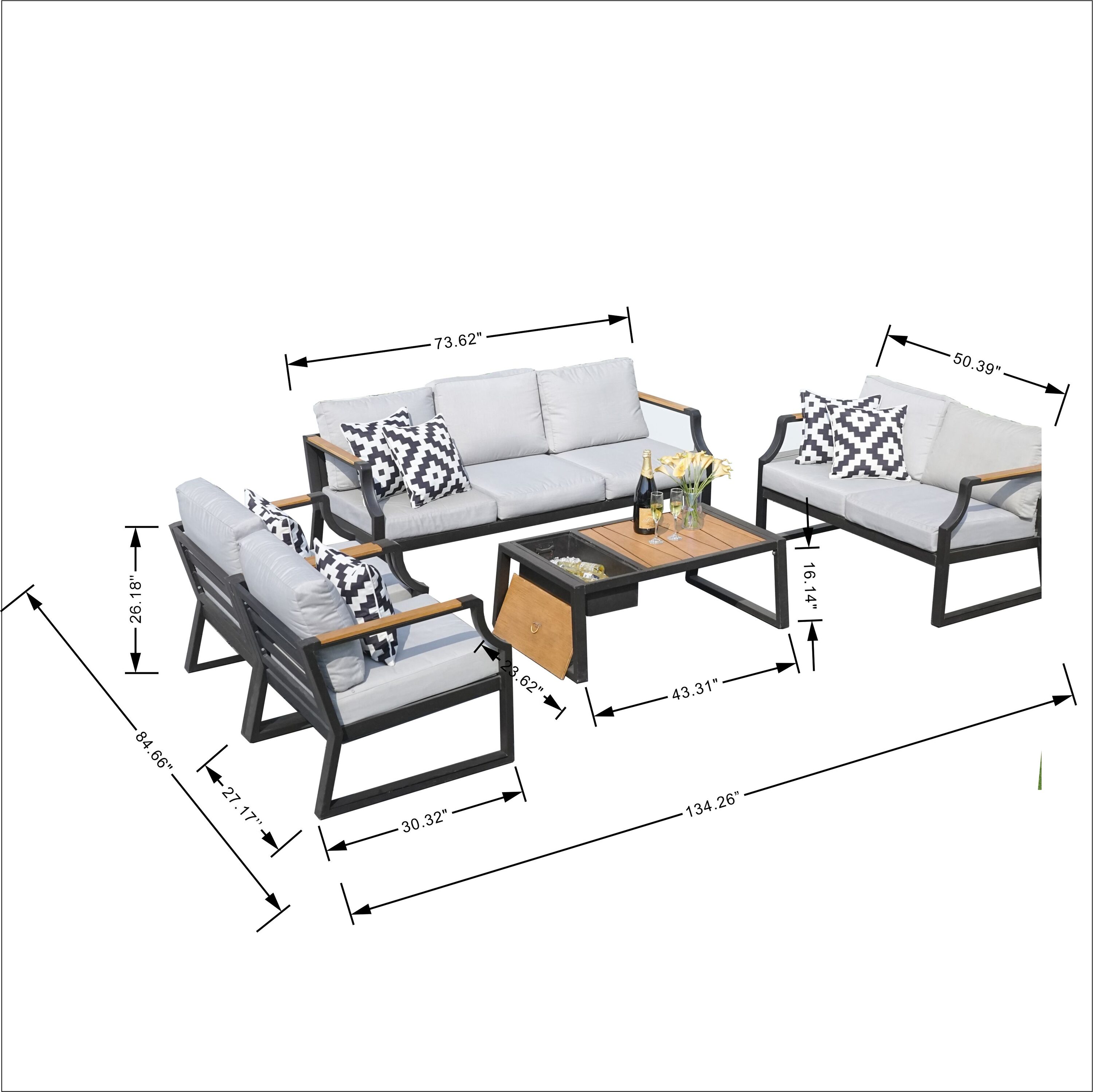 Direct Wicker DWS-2101-BK Patio-Conversation-Sets - View #10