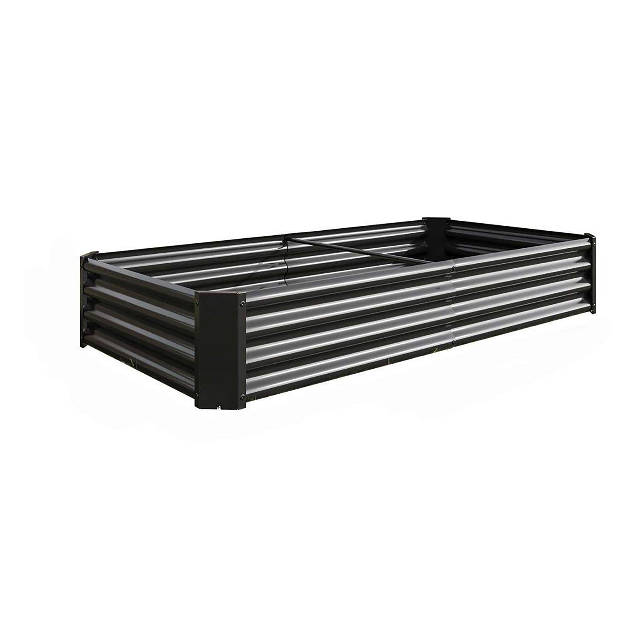Gaierptone CRX1SXQ6YL0 35.83-in W x 70.87-in L x 11.81-in H Black Metal Raised Garden Bed