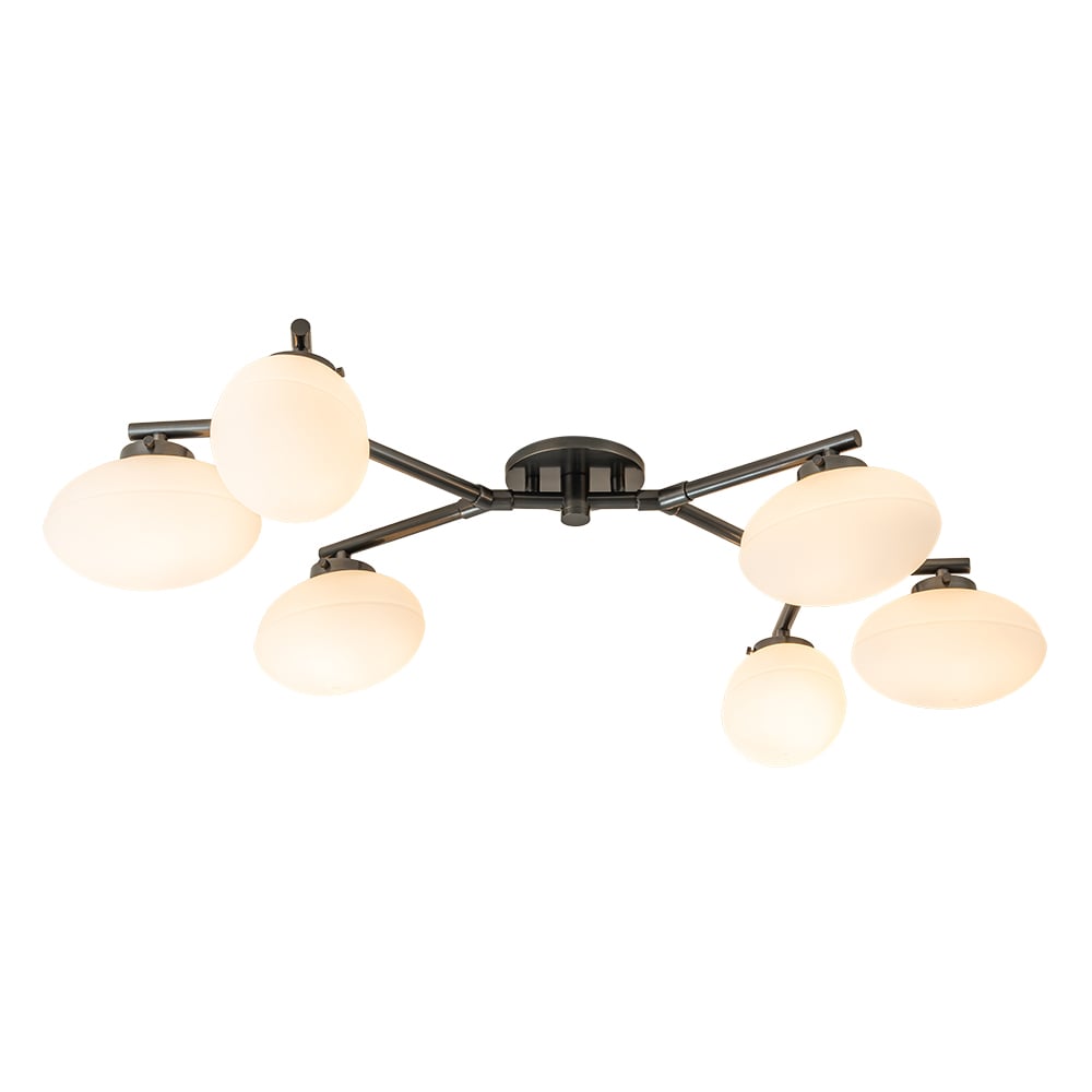 HUOKU PD1049591 Wator 6 -Light 47.7-in Oil rubbed Black Semi Flush Mount Light