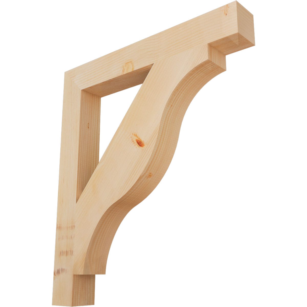 Ekena Millwork BKT04X30X34FST05SDF Funston Block Smooth 3-1/2-in x 30-in x 34-in Douglas fir Brown Wood Standard bracket