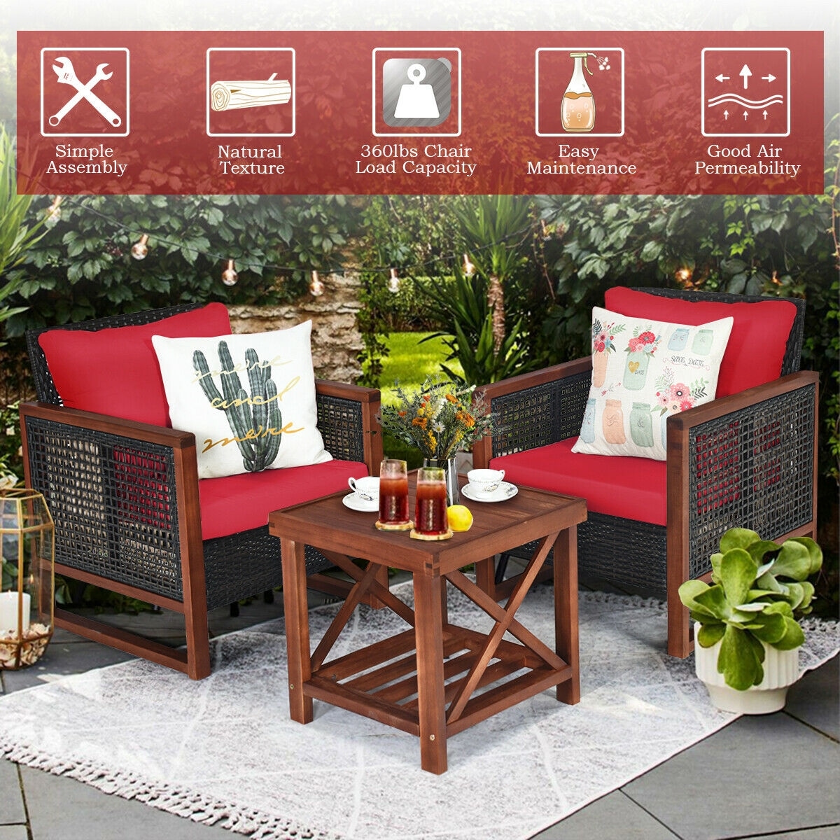 Forclover HYFE-65227RE Patio-Conversation-Sets - View #13