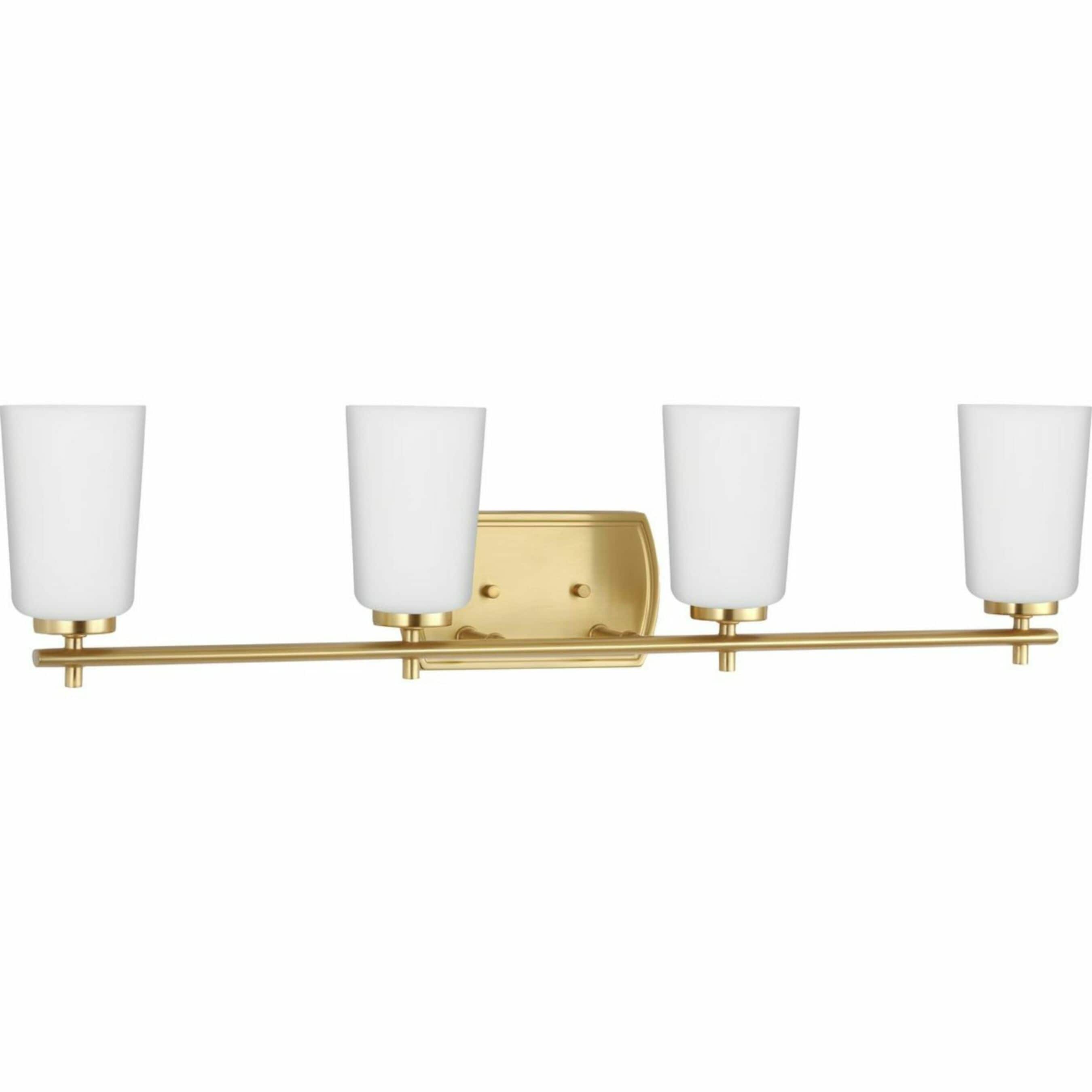 Progress Lighting P300468-012 Adley 32-in 4 -Light Satin Brass Transitional Vanity light