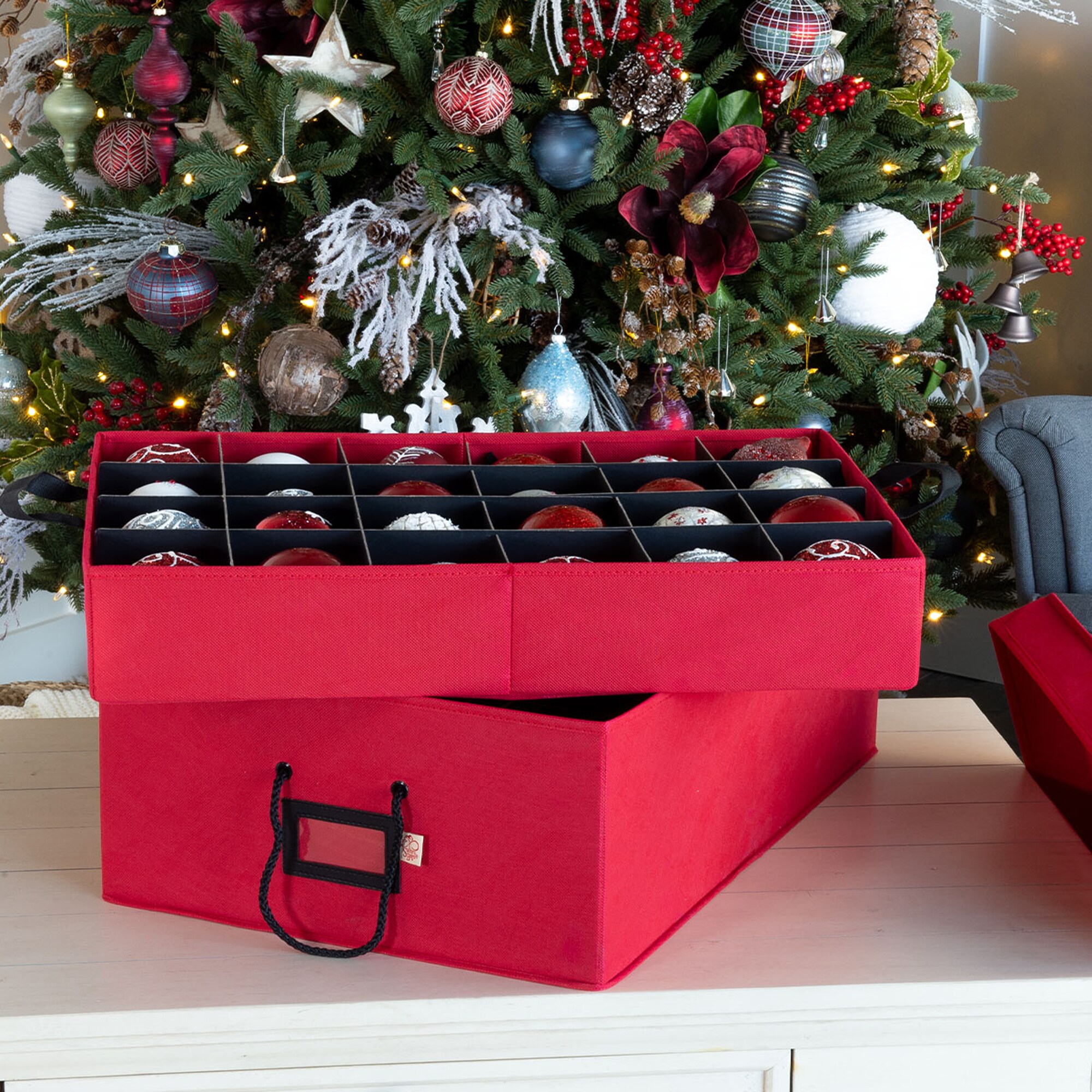 NIGMA Christmas Xmas Storage Zip Bag for Tree Storage Box Red Santa Storage Box Decorations & Lights 