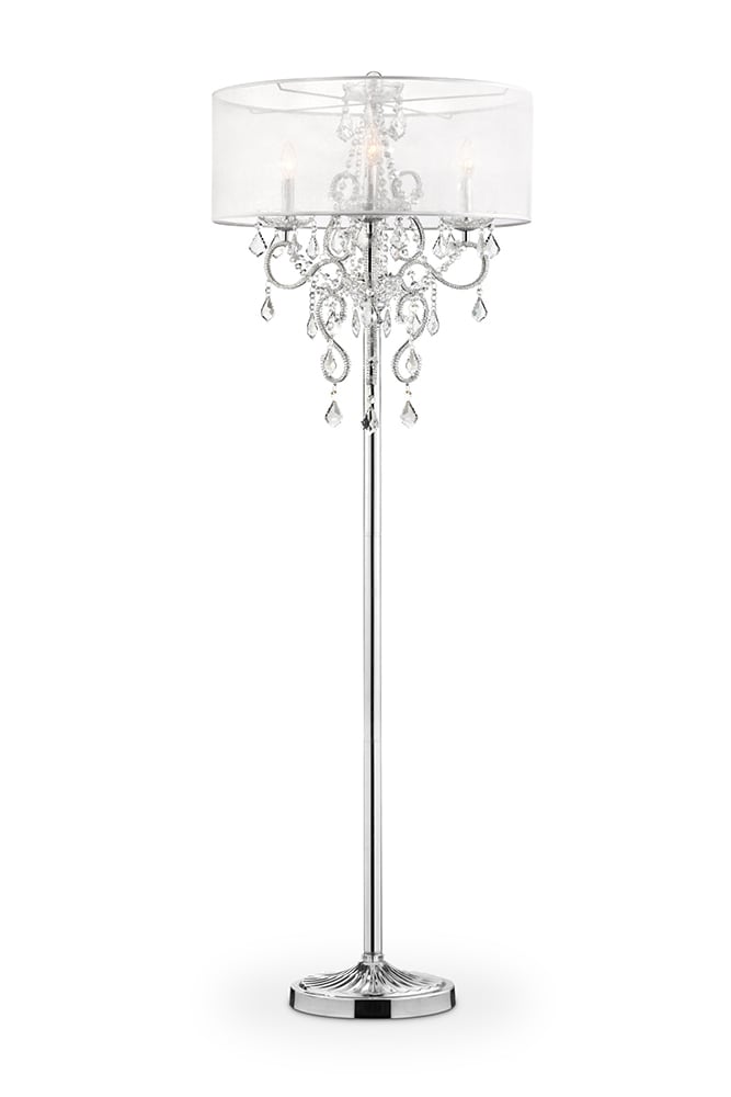 chrome silver floor lamp