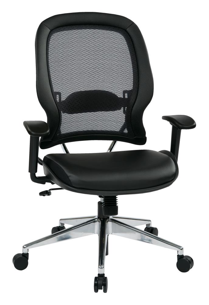 SPACE Seating Black Contemporary Adjustable Height Swivel Mesh Desk Chair  in the Office Chairs department at