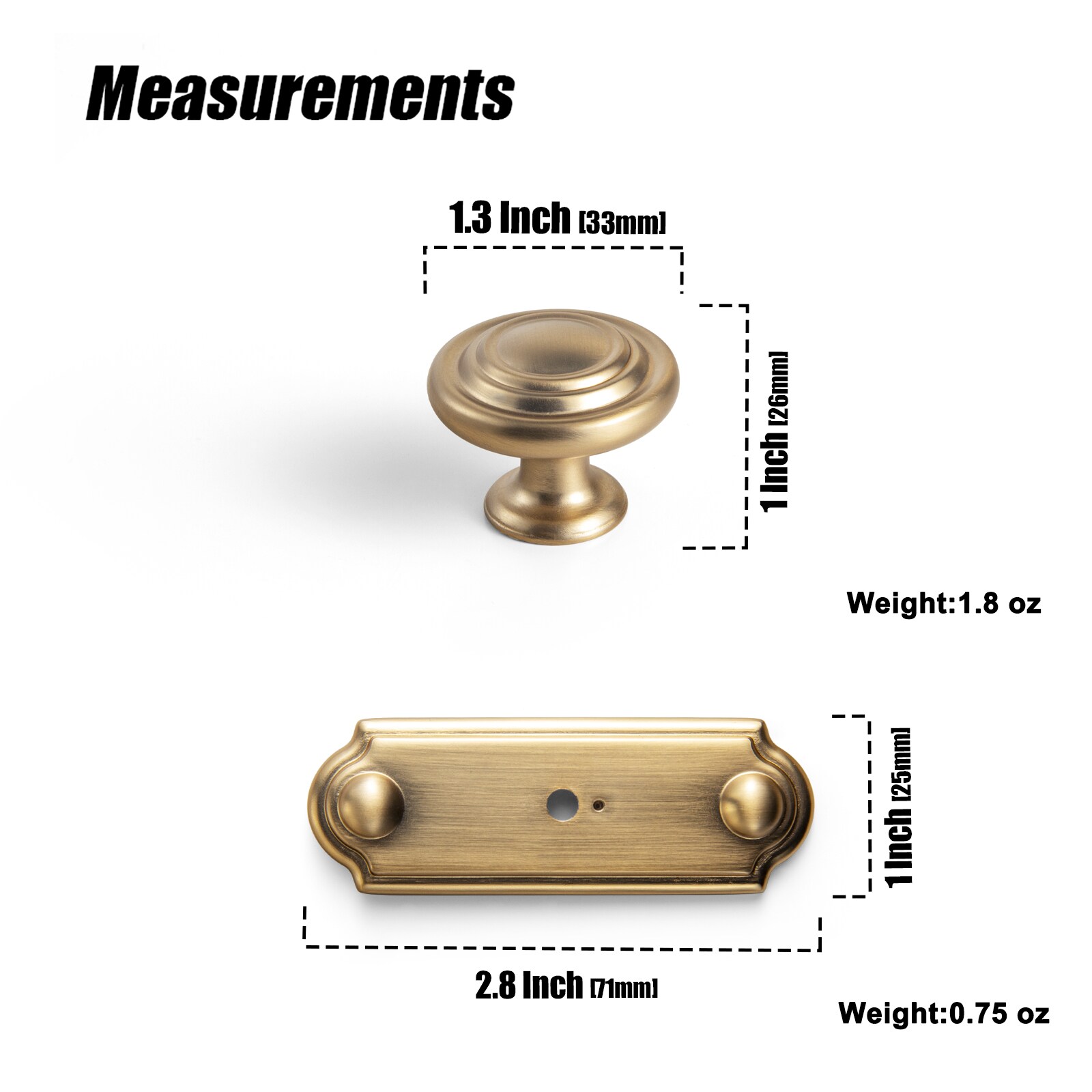 Miaokesen 9081UBR-DK-DP-C Cabinet-Knobs - View #2