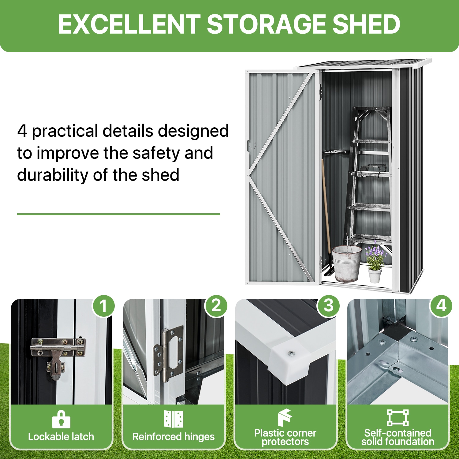 AOXUN AX-30547B Metal-Storage-Buildings-Sheds - View #2