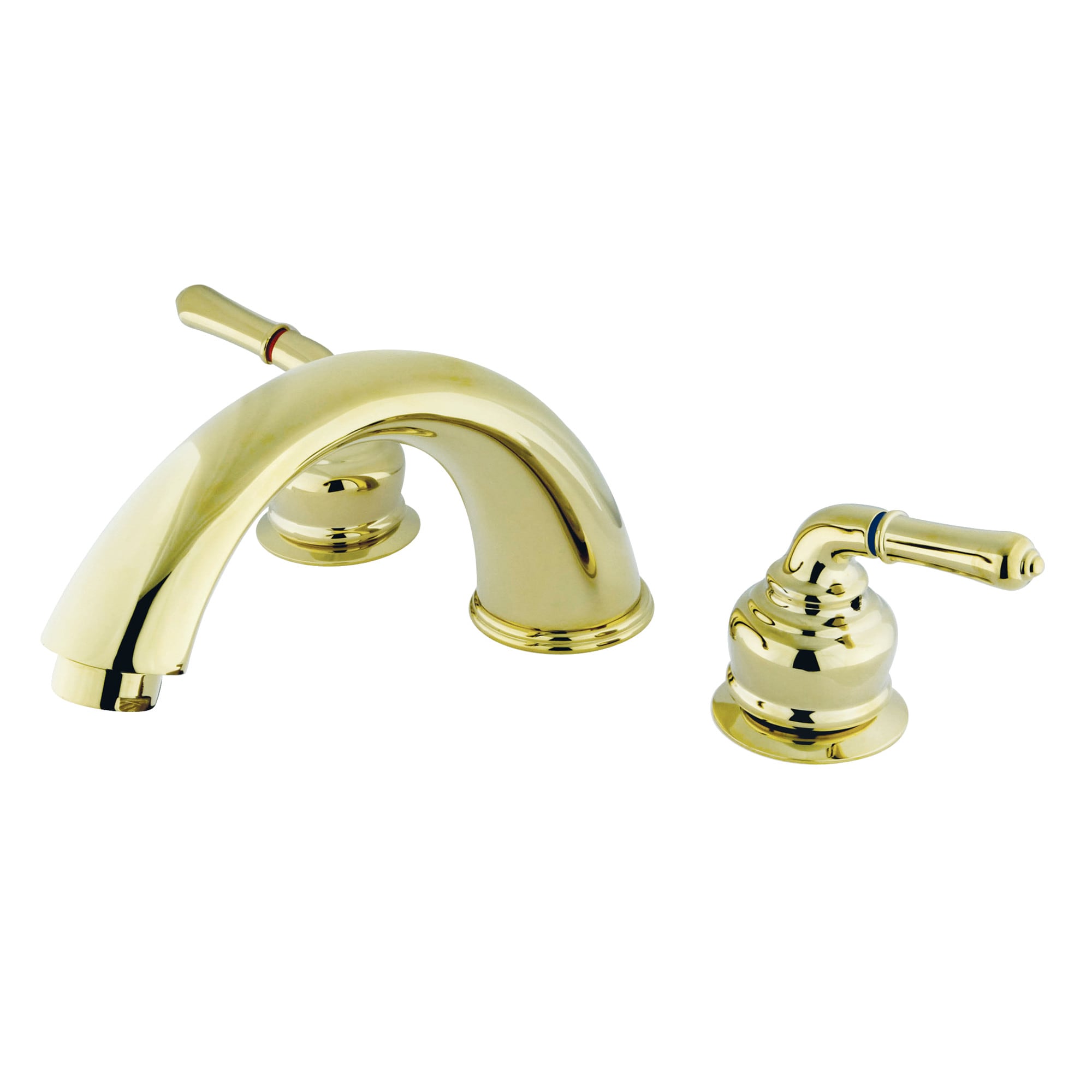 Kingston Brass WLKC362 Magellan Polished brass 2-handle Deck-mount Roman Low-arc Bathtub Faucet ( Valve Included )