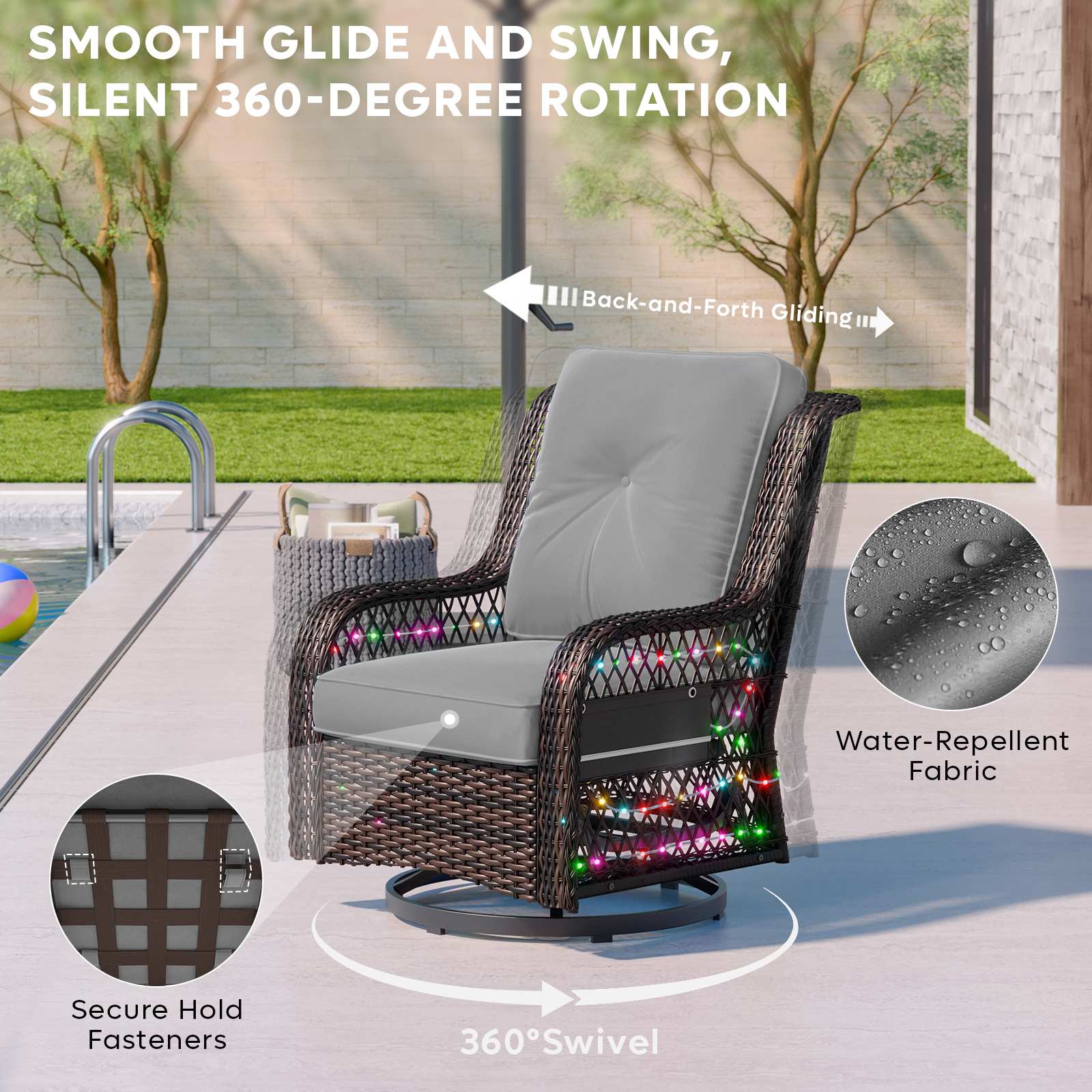 Bestier LOW-O400176A-BK18508 Patio-Sofas-Daybeds - View #6