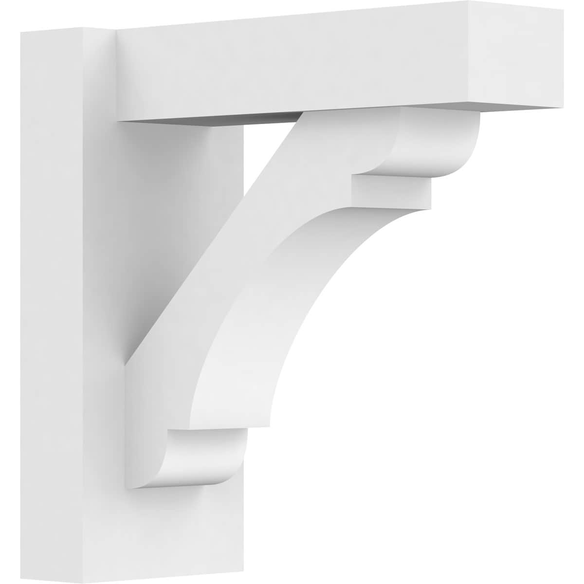 Ekena Millwork OUTP05X12X12OLY05 5-in W x 12-in D x 12-in H Olympic Architectural Grade PVC Outlooker with Block Ends