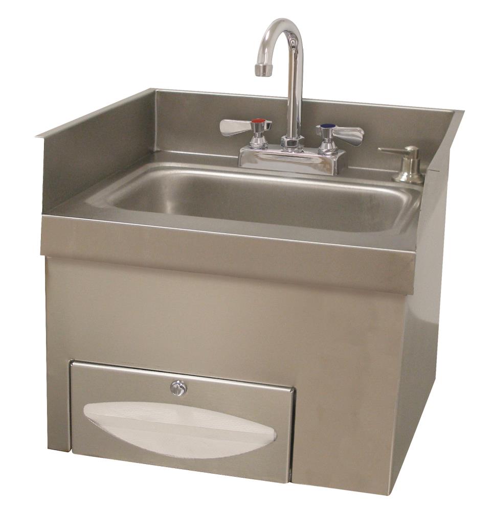 Advance Tabco 7-PS-43 17.375-in x 13-in 1-Basin Steel Wall Mount Utility Tub with Drain with Faucet