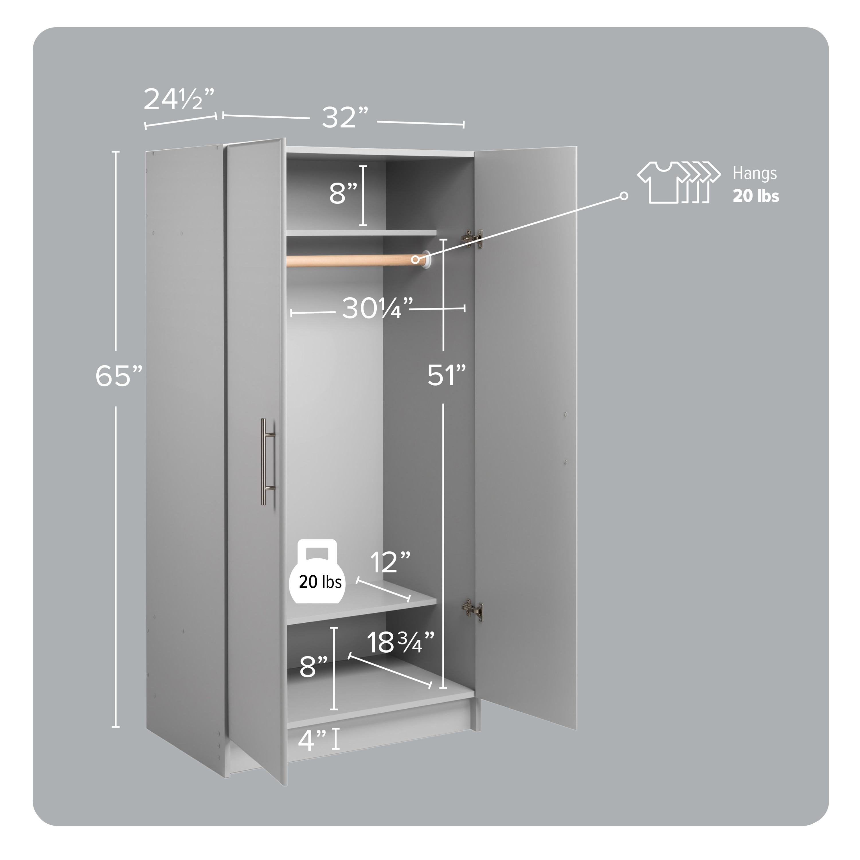 Prepac GEW-3264 Utility-Storage-Cabinets - View #2