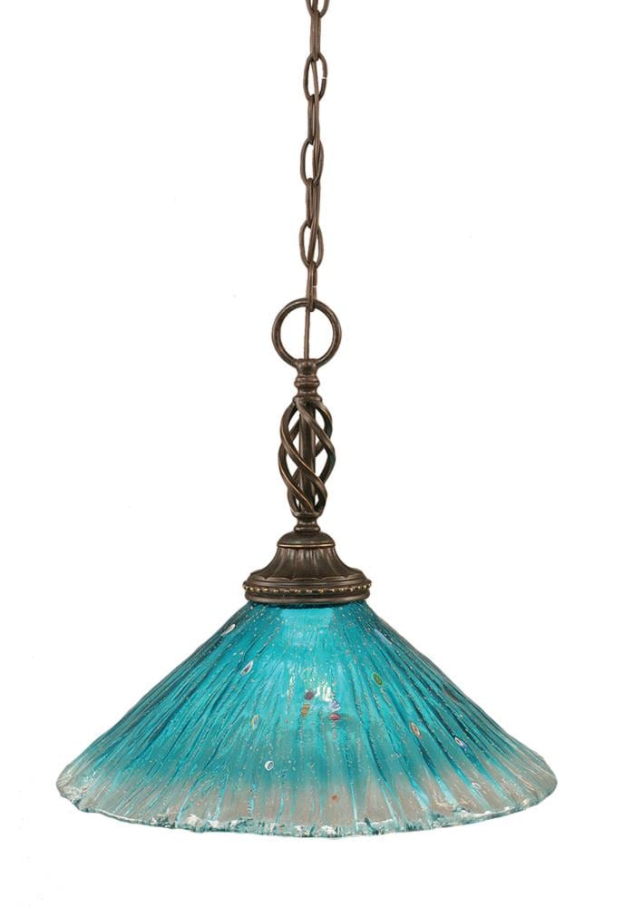 LWTK008411 Divina Dark Granite Transitional Marbleized Glass Bowl Hanging Pendant Light