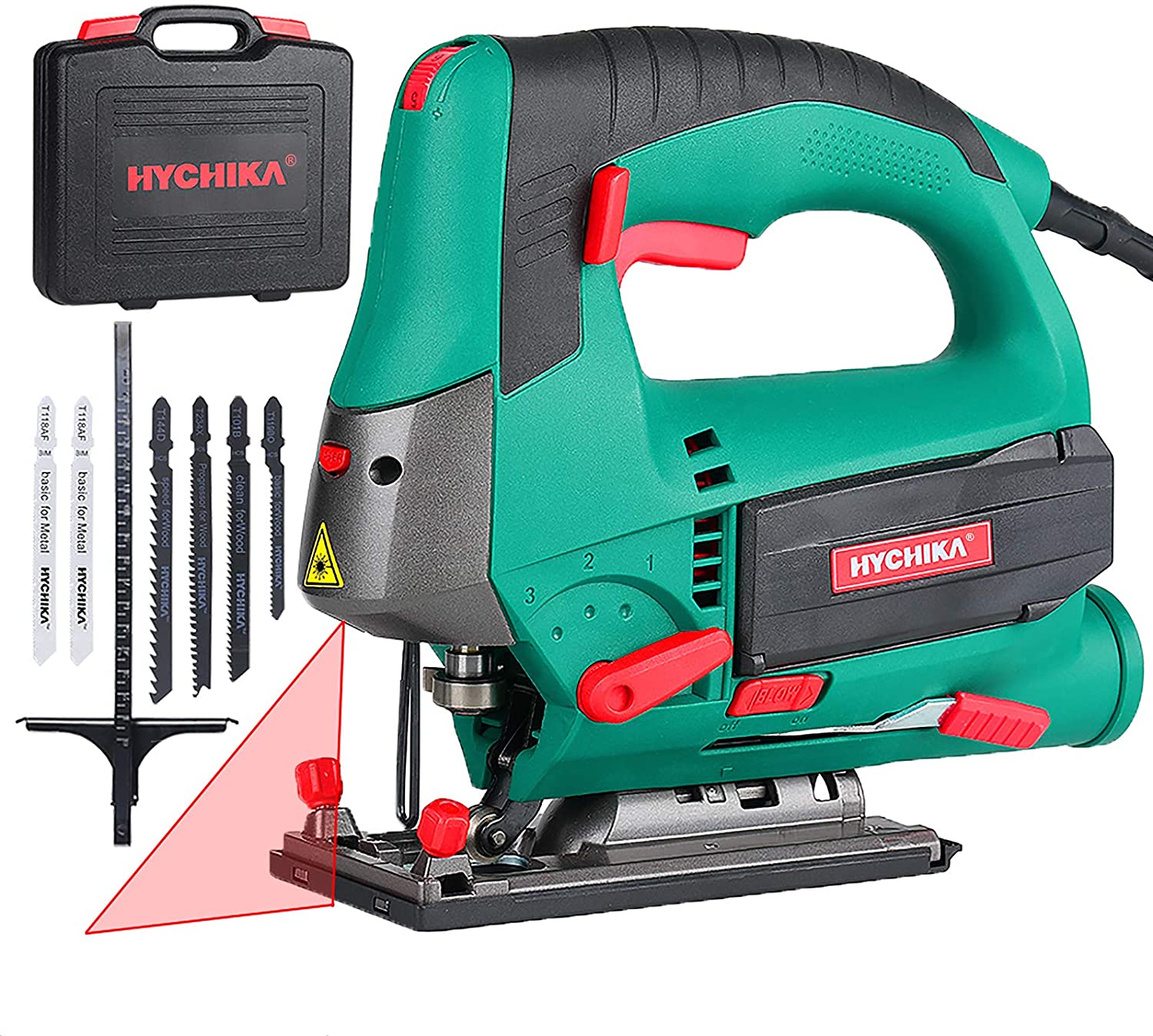 HYCHIKA Variable Speed Keyless Corded Jigsaw in the Jigsaws department at 
