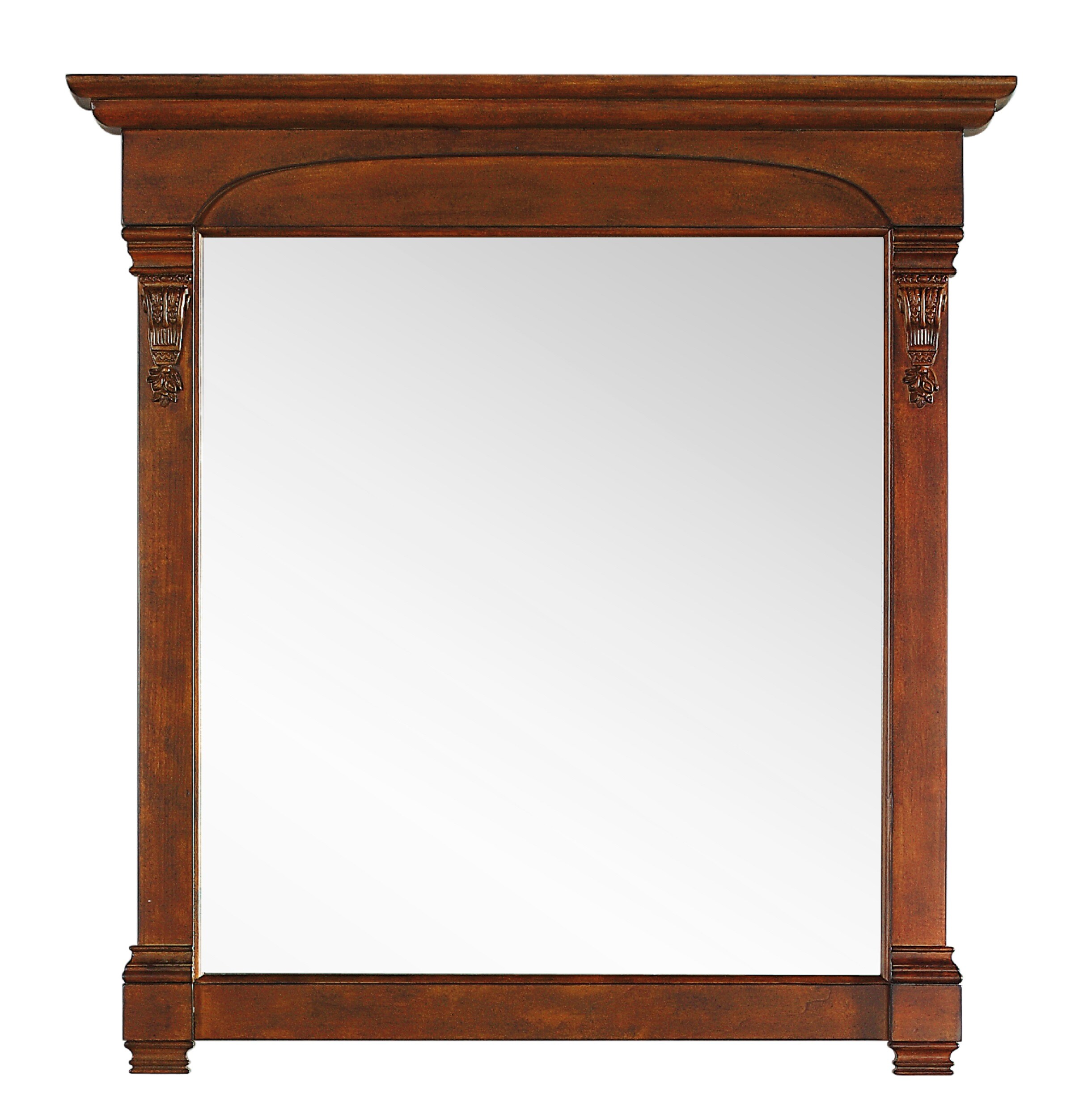 Silvered Oak Rectangular Traditional Bathroom Vanity Mirror