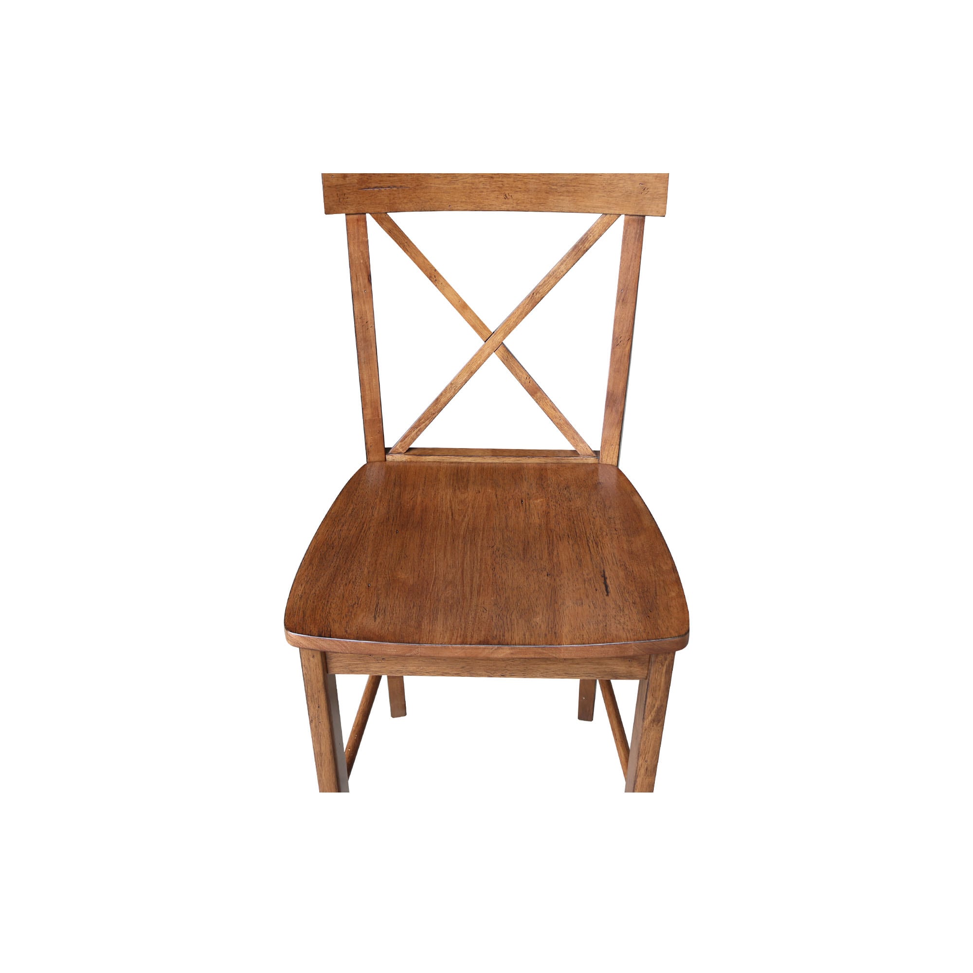 Distressed Oak 24" X-Back Counter Height Stool
