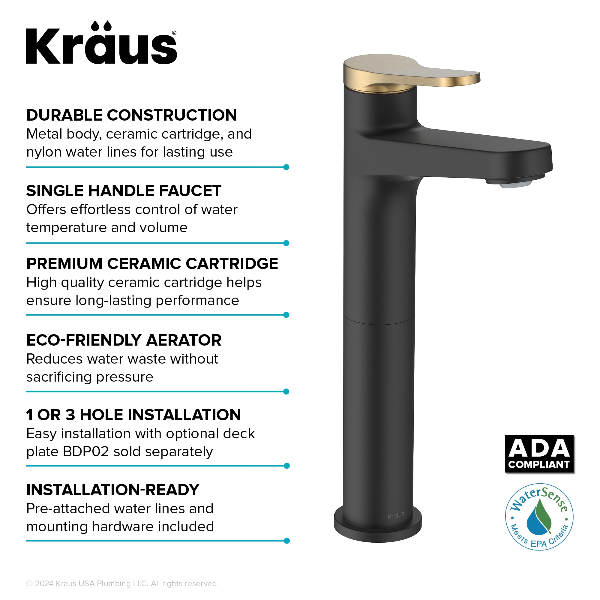 Kraus KVF-1410SFBBMB Lavatory-Faucets - View #16