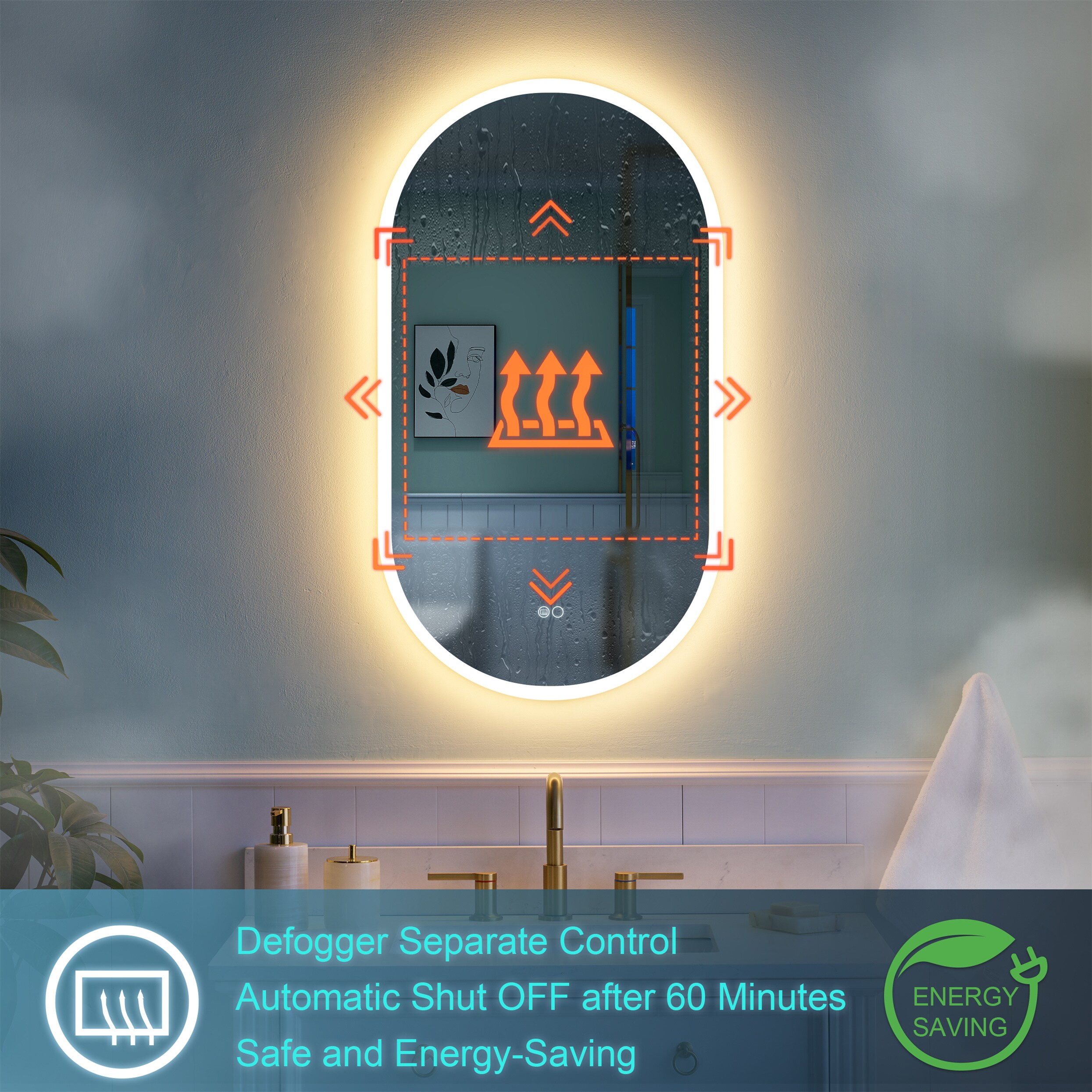 WELLFOR W10EP2036 Framed-Bath-Mirrors - View #11