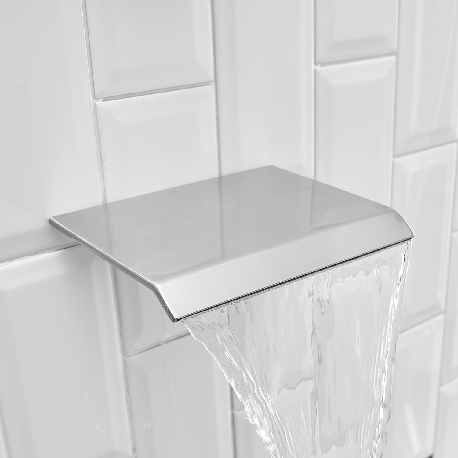 Brushed Nickel 12-Inch Square Rain Shower System with Handheld and Tub Spout