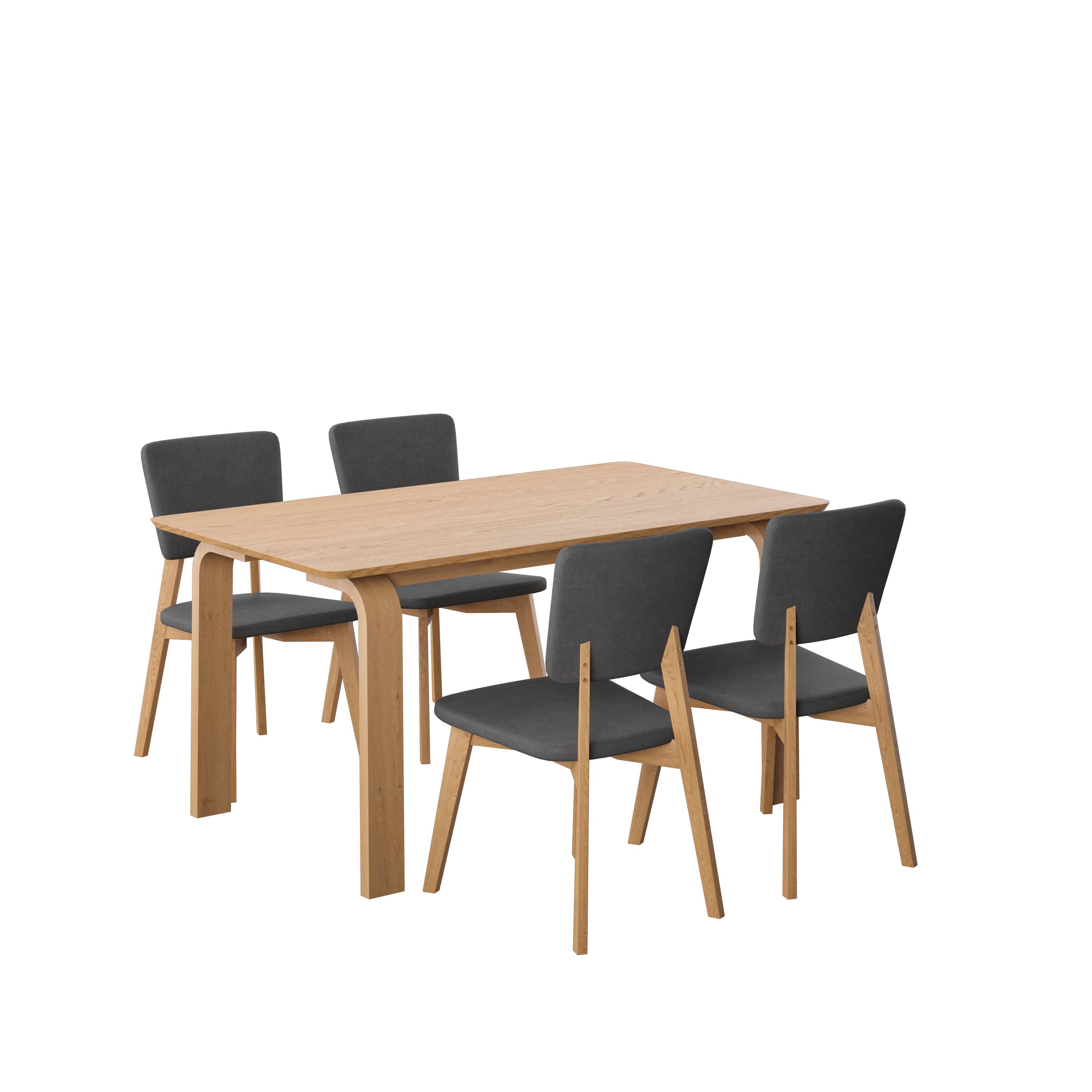 Amazonia GIN-4LAG-IR-OK Urban Elements Sumba Dining Set for 4 or 6 People Perfect for Family and Friends Modern and Stylish Dining Table with Chairs