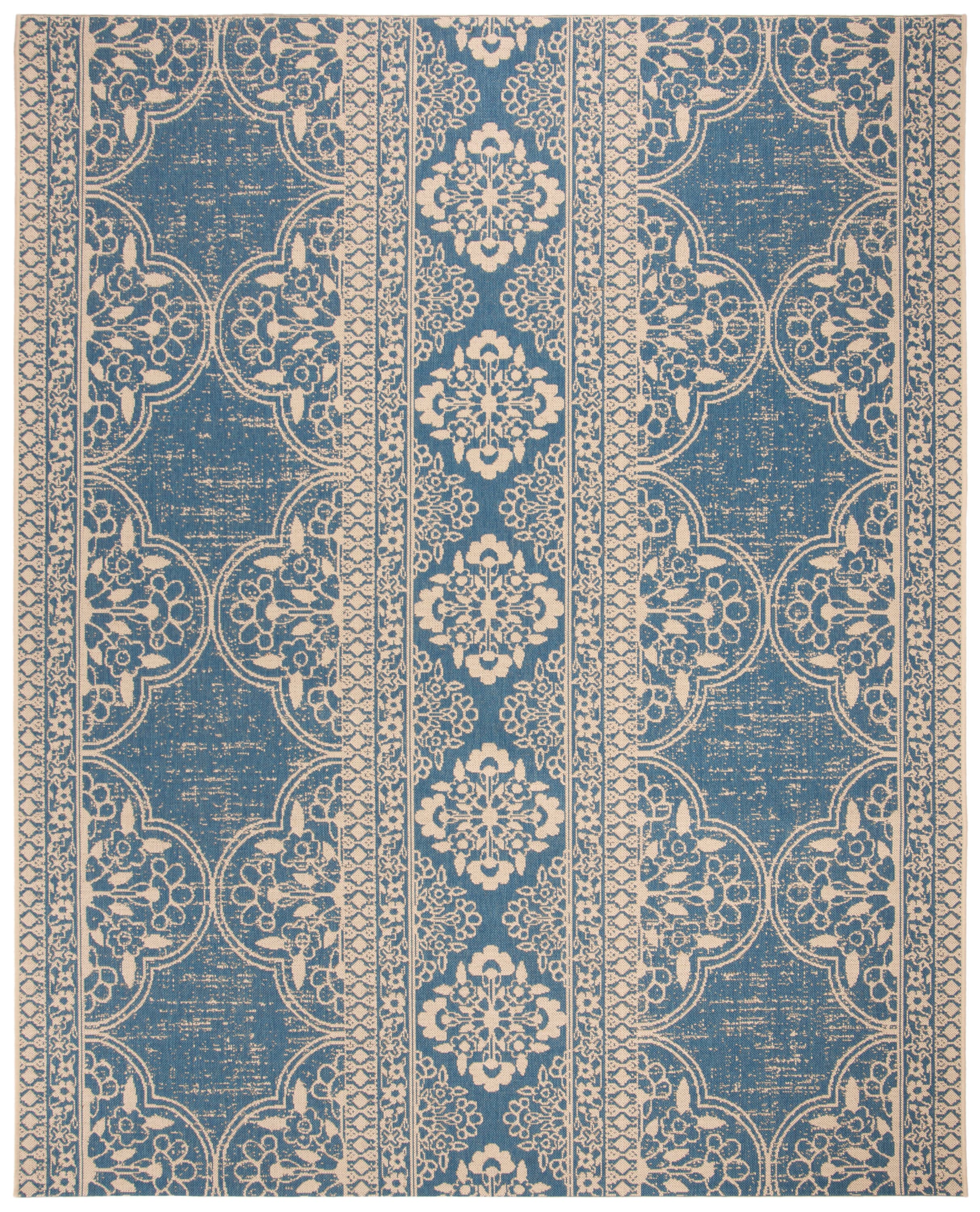 Safavieh LND174N-8 Linden Mahaut 8 x 10 (ft) Loomed Polypropylene Cream/Blue Rectangular Indoor Floral/Botanical Farmhouse/Cottage Area rug