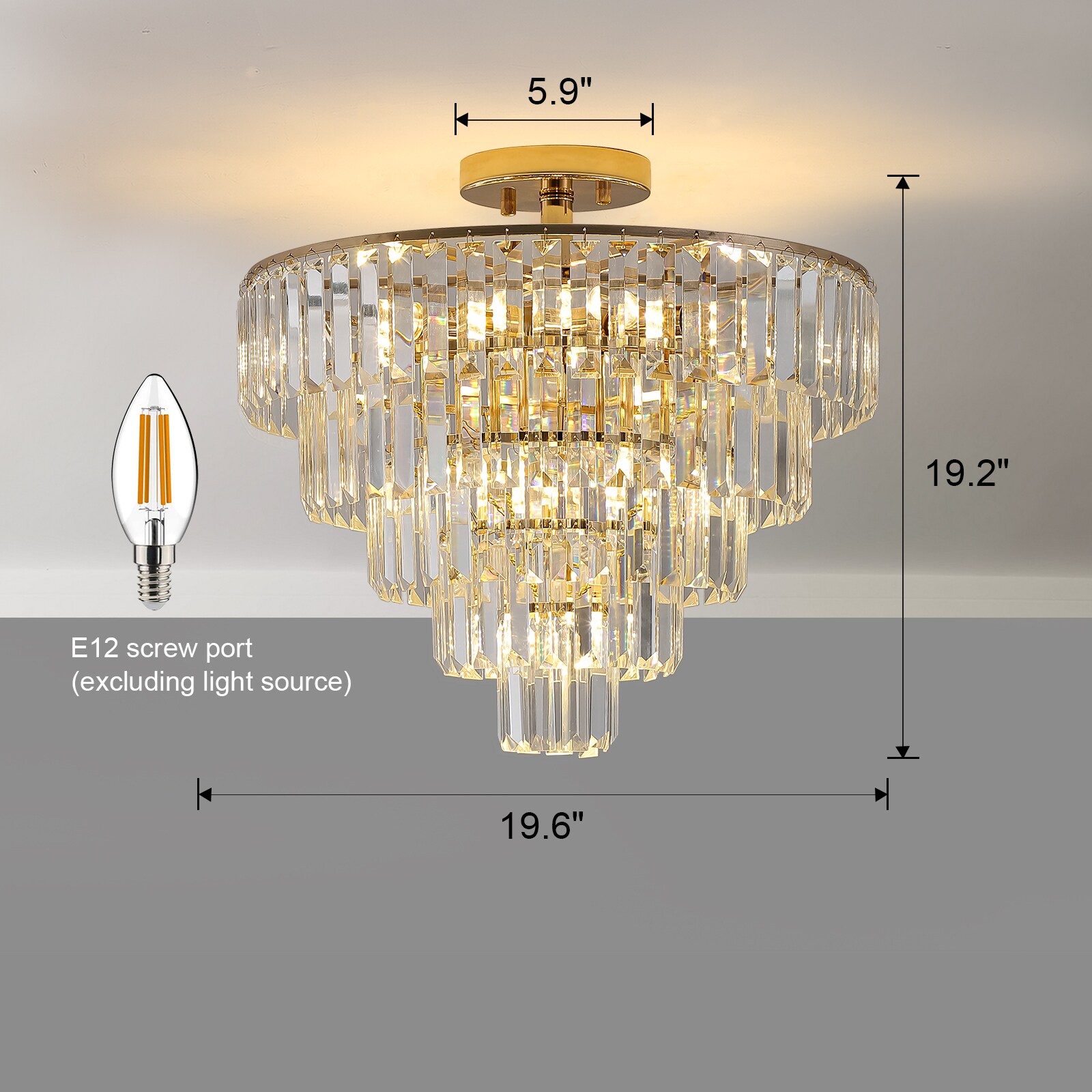 10 Bougies Blanches Chandelier 25 cm, Bougie flambeau, diam. de