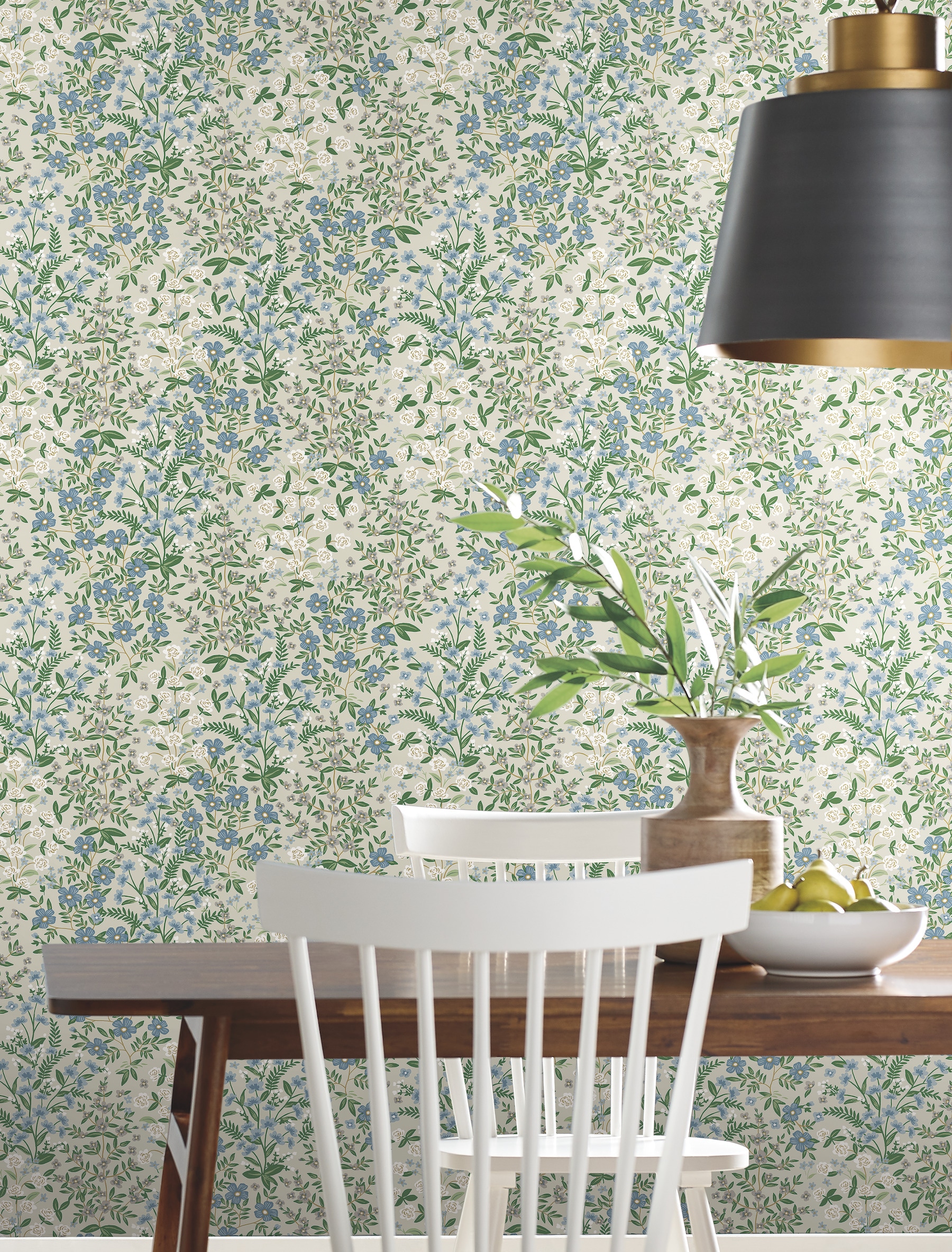 Rifle Paper RP7375 60.8-Sq. Feet Linen Non-woven Floral Unpasted Wallpaper
