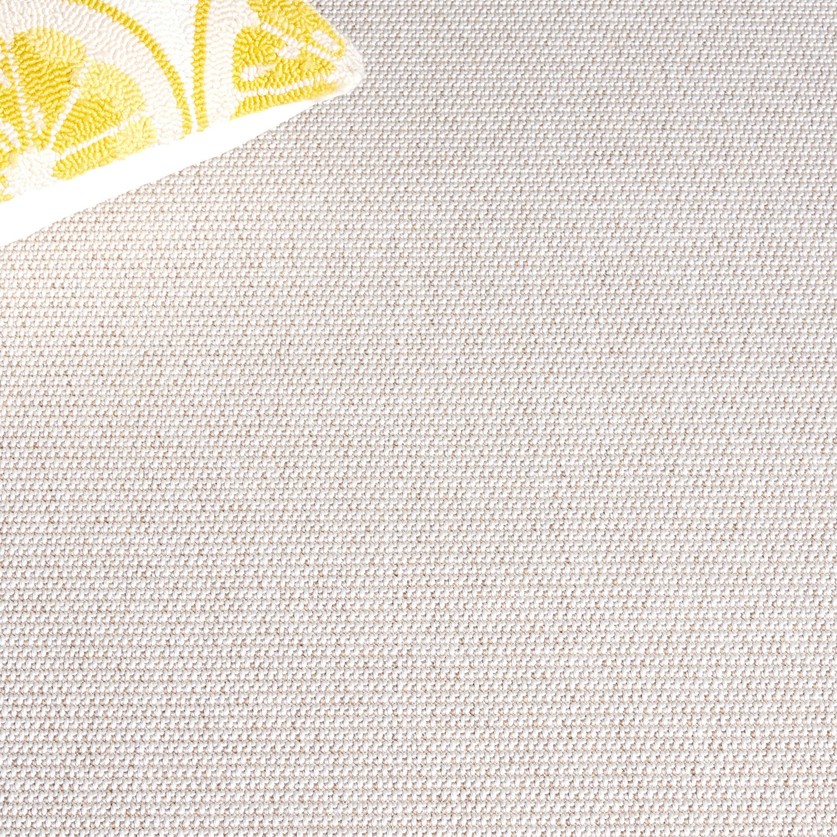 Ivory Beige Synthetic Flat Woven Reversible 4' x 6' Rug
