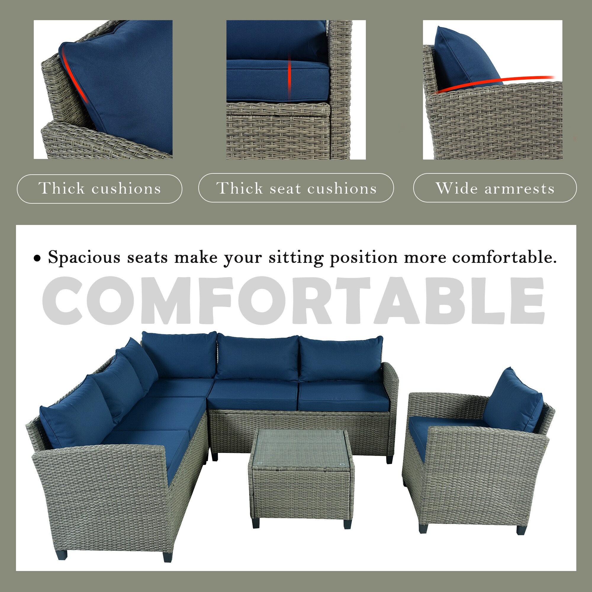 Clihome IO-40W06-BL Patio-Conversation-Sets - View #7