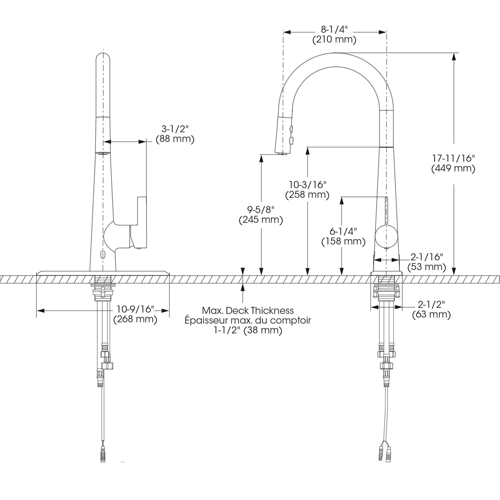 Belanger Fortino Matte Black Single Handle Touchless Kitchen Faucet ...