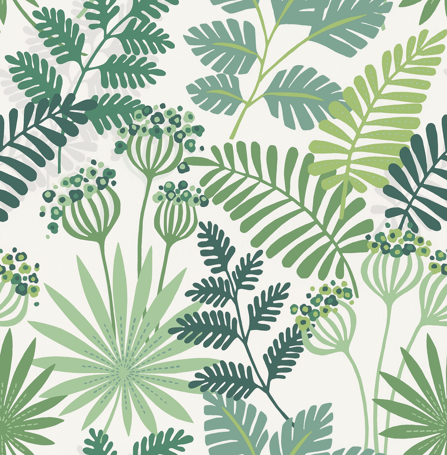 A-Street Prints 4014-26448 Seychelles 56.4-Sq. Feet Green Non-woven Ivy/Vines Unpasted Wallpaper