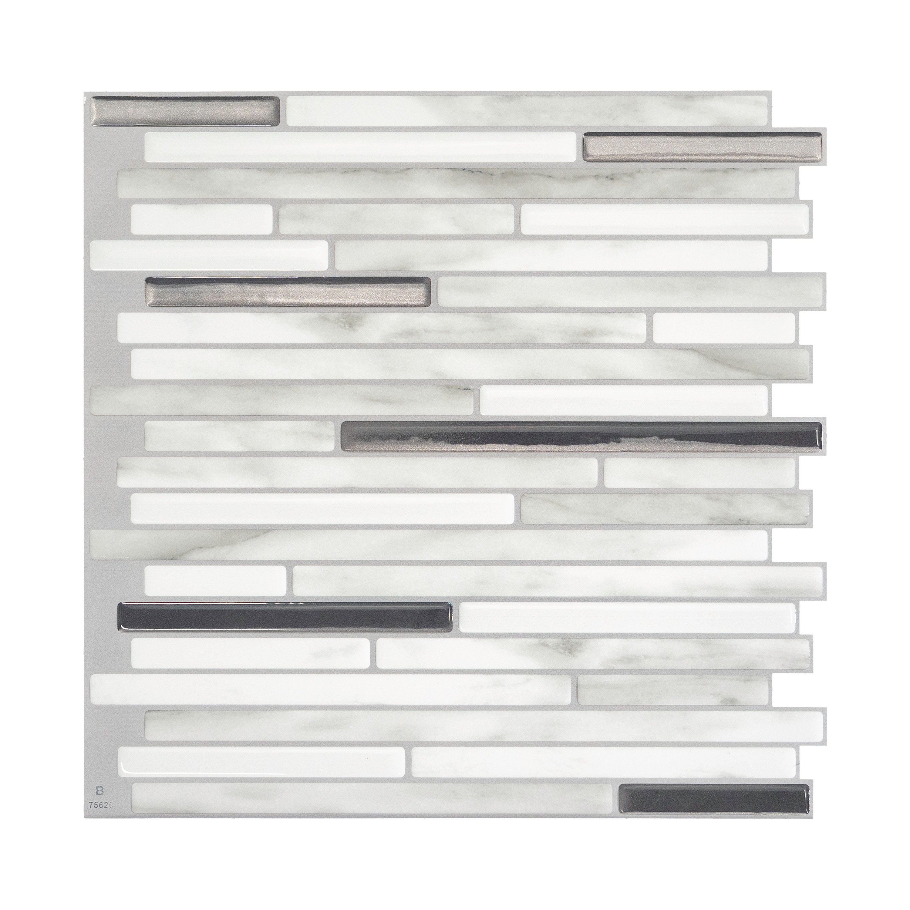 Smart Tiles Ravenna Bianco Peel and Stick Backsplash - White/Grey - Marble  Look - 10-in x 10-in - Glossy Resin - 4-Pack