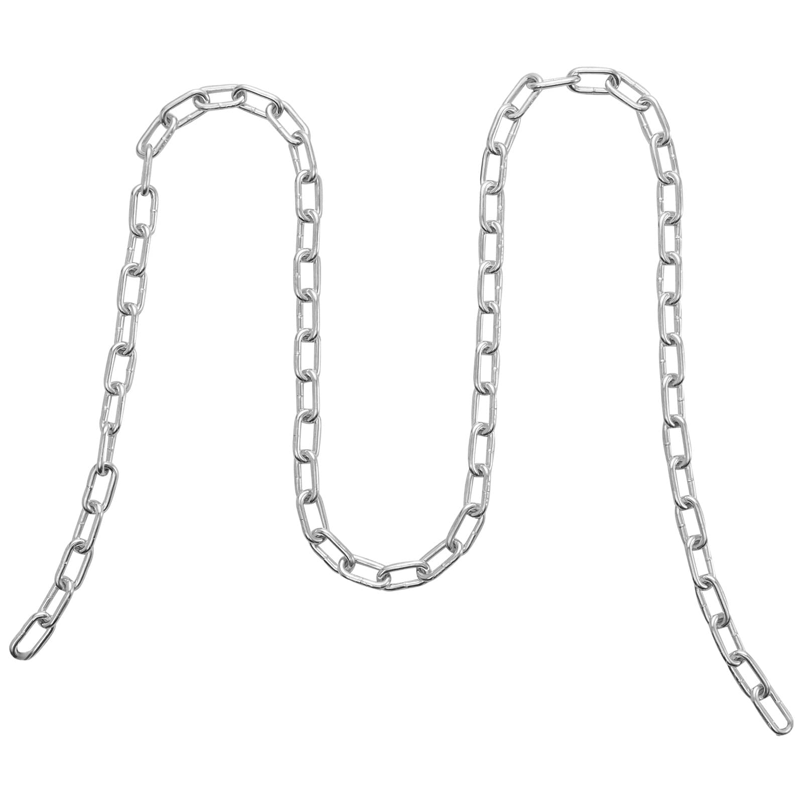 SVOPES SVOPESWGAQLTG10541V0 Proof Coil Chain. 3/16inch x 10ft. 1100 lbs Load Capacity. Zinc-Coated Steel Chain with Two Quick Links. Durable Galvanized Link Chain for Towing. Hanging. Camping. and Pet Applications