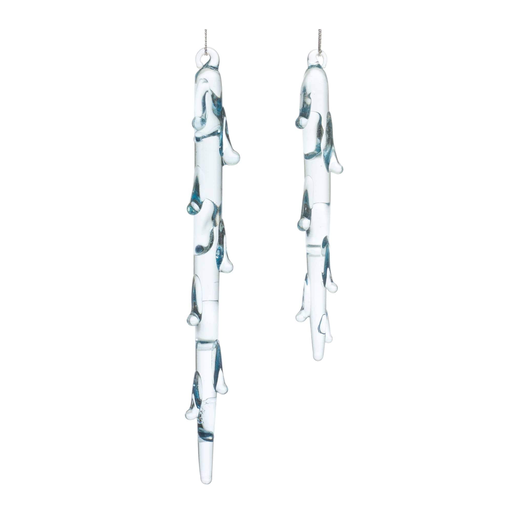 Melrose International 86466DS Icicle Ornament (Set of 2) 5H 7H Glass