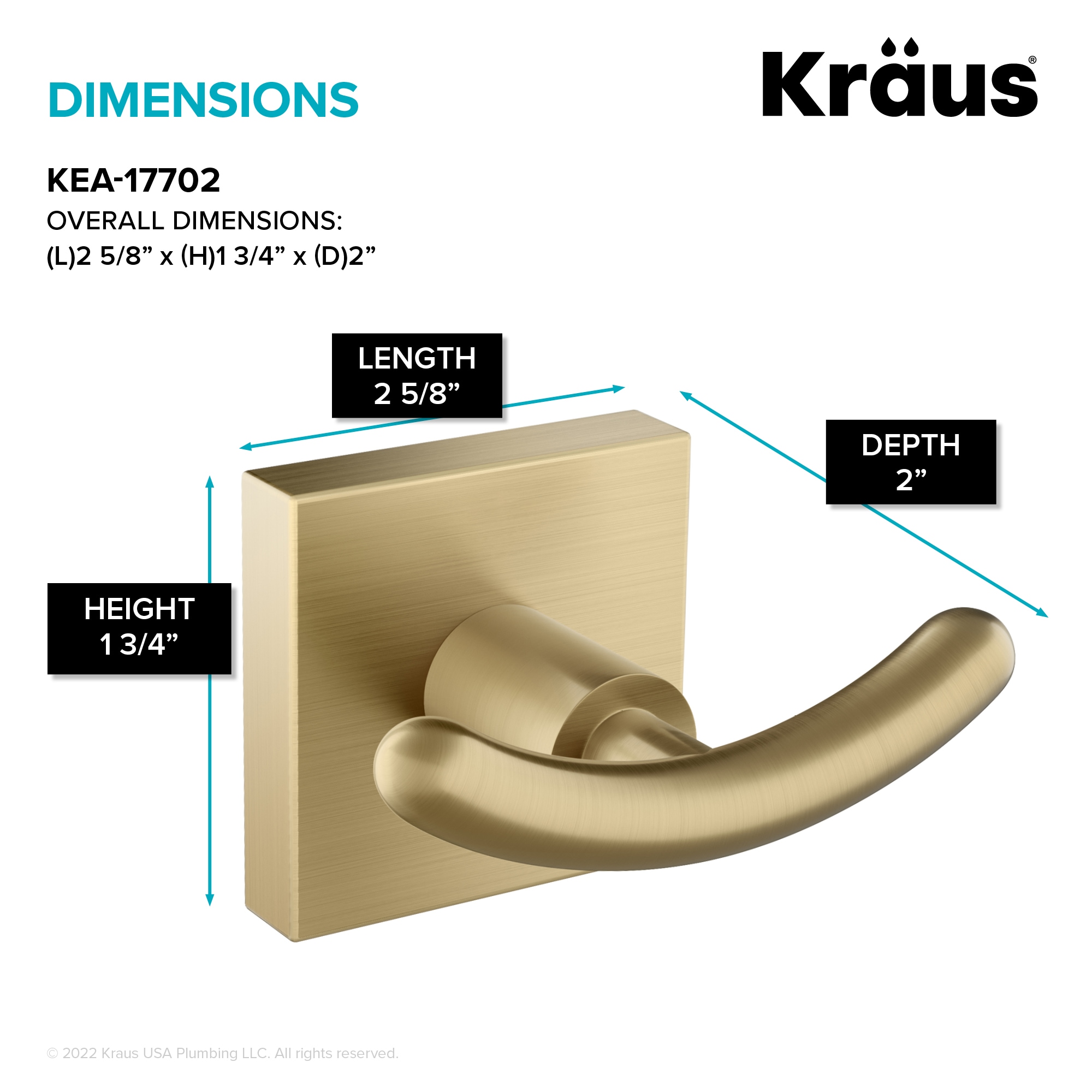 Kraus KEA-17702BG Robe-Hooks - View #4
