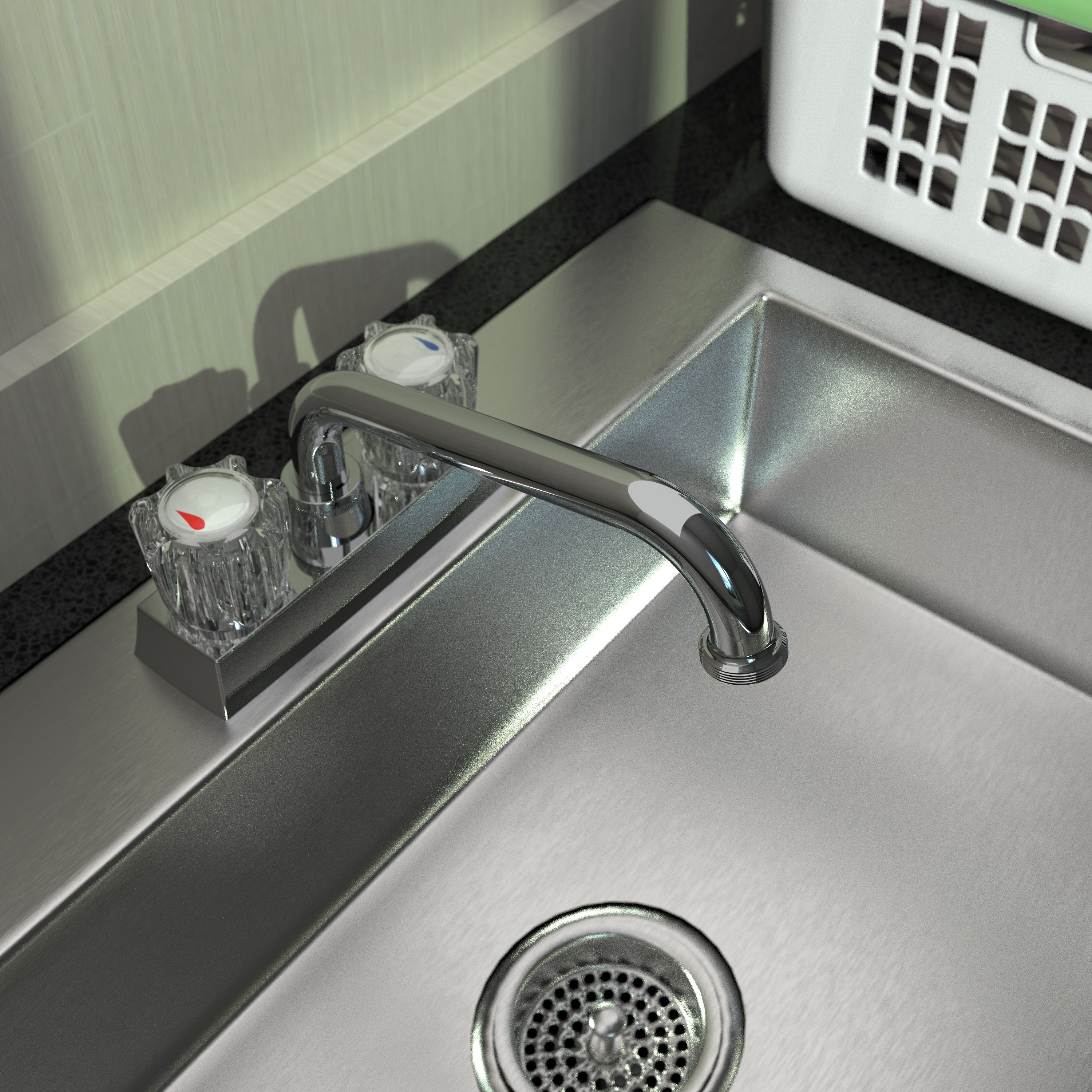Belanger Essential Polished Chrome Dual Handle Utility Faucet - 2-Hole Deck Mount