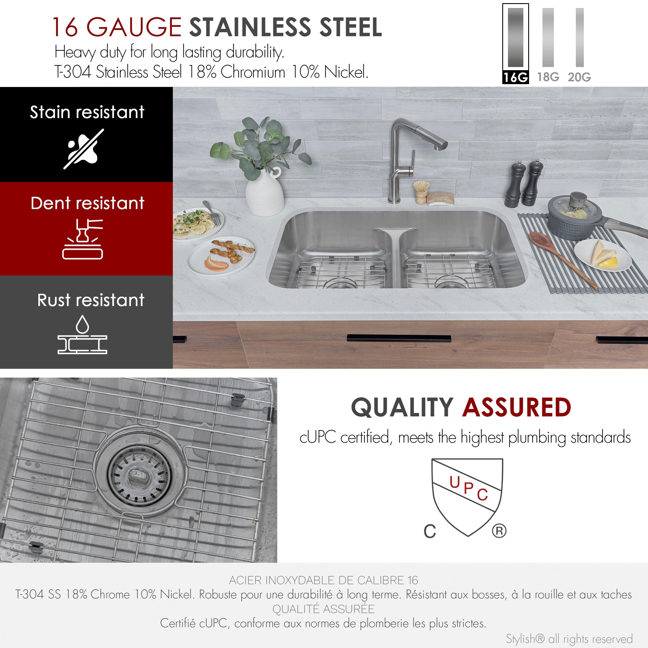 Stylish S-202XTG Kitchen-Sinks - View #5