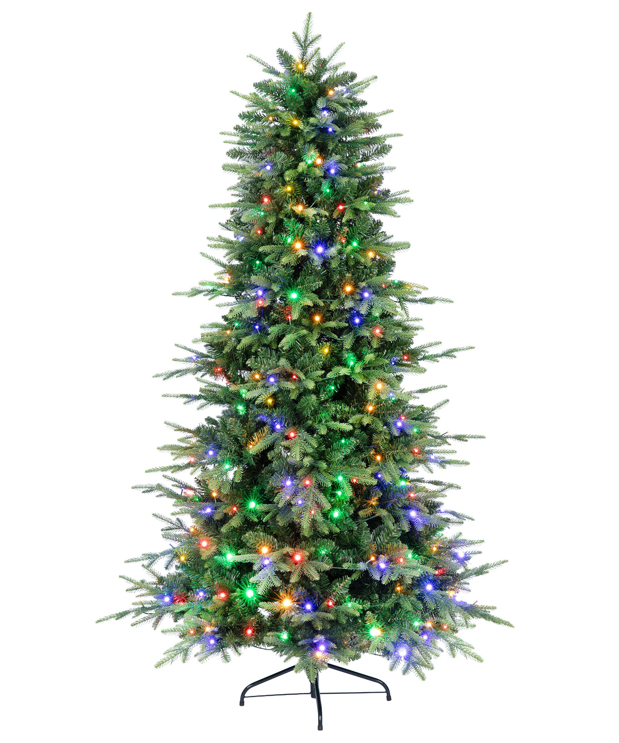 Fenbeli 6 Ft Pre Lit Christmas Tree with Dual Color LED Lights and ...
