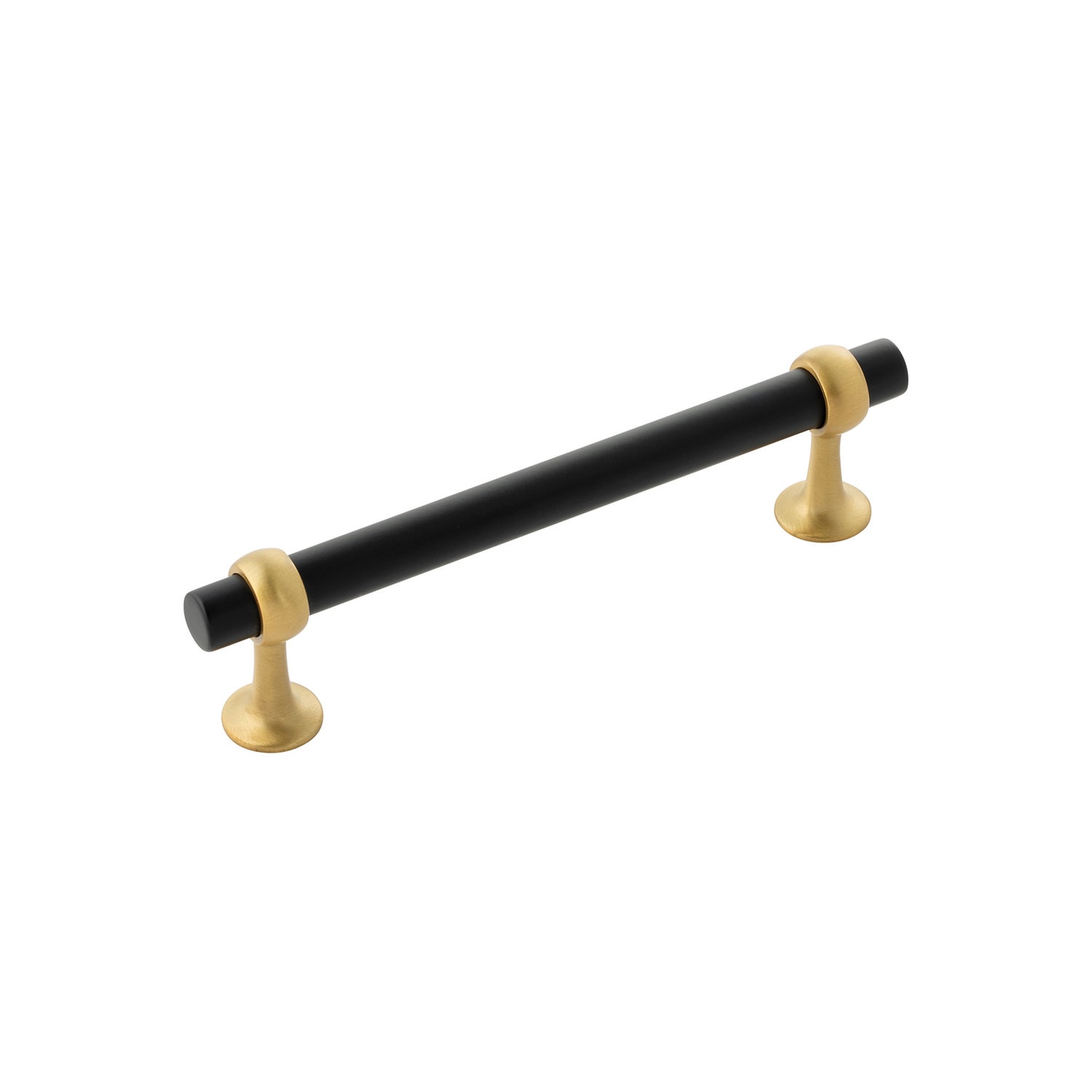 Belwith Keeler B077524-MBBGB Ostia 5-1/16-in , 128mm Center to Center Matte Black and Brushed Golden Brass Rectangular Bar Drawer Pull