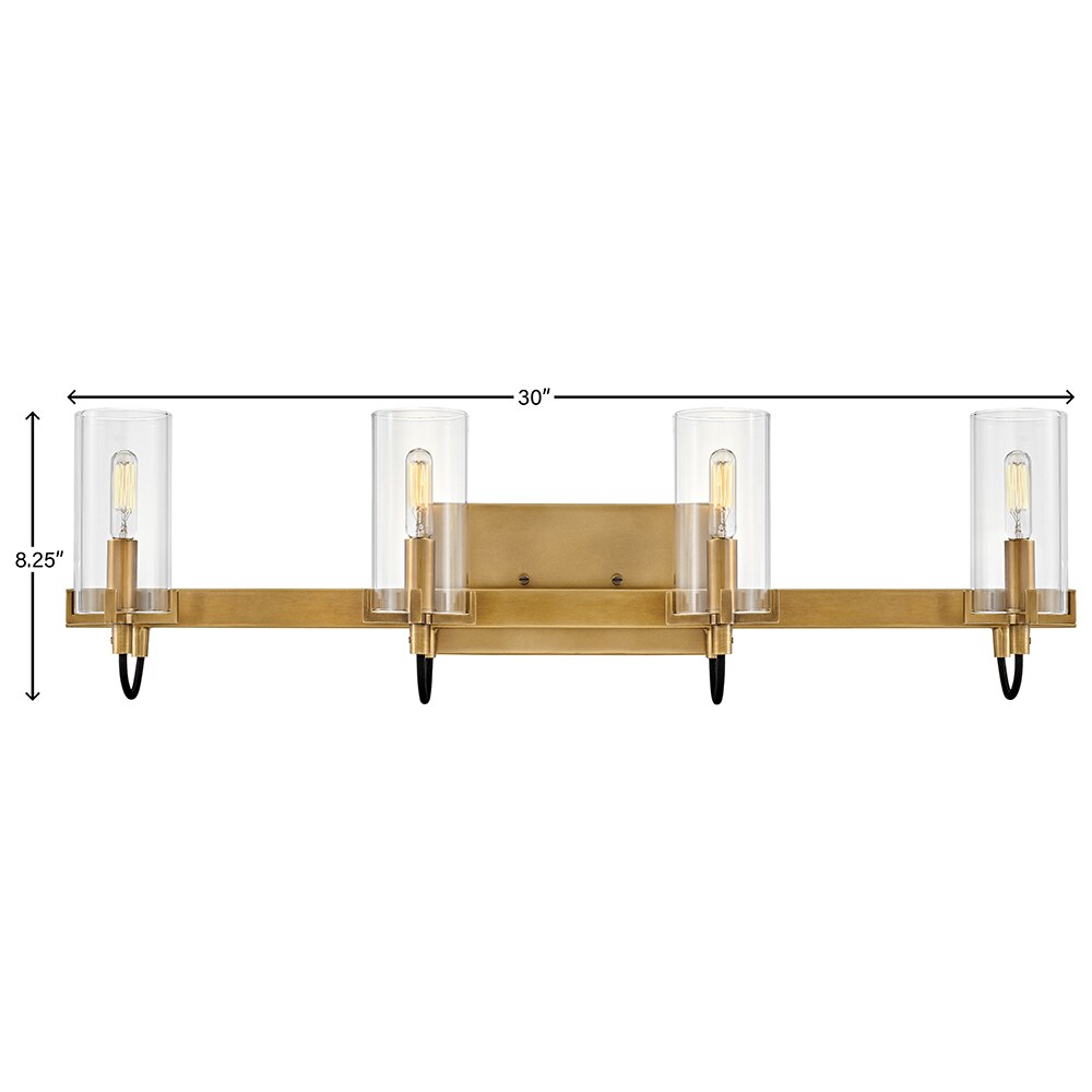 Heritage Brass 4-Light Vanity Fixture with Clear Glass Shades