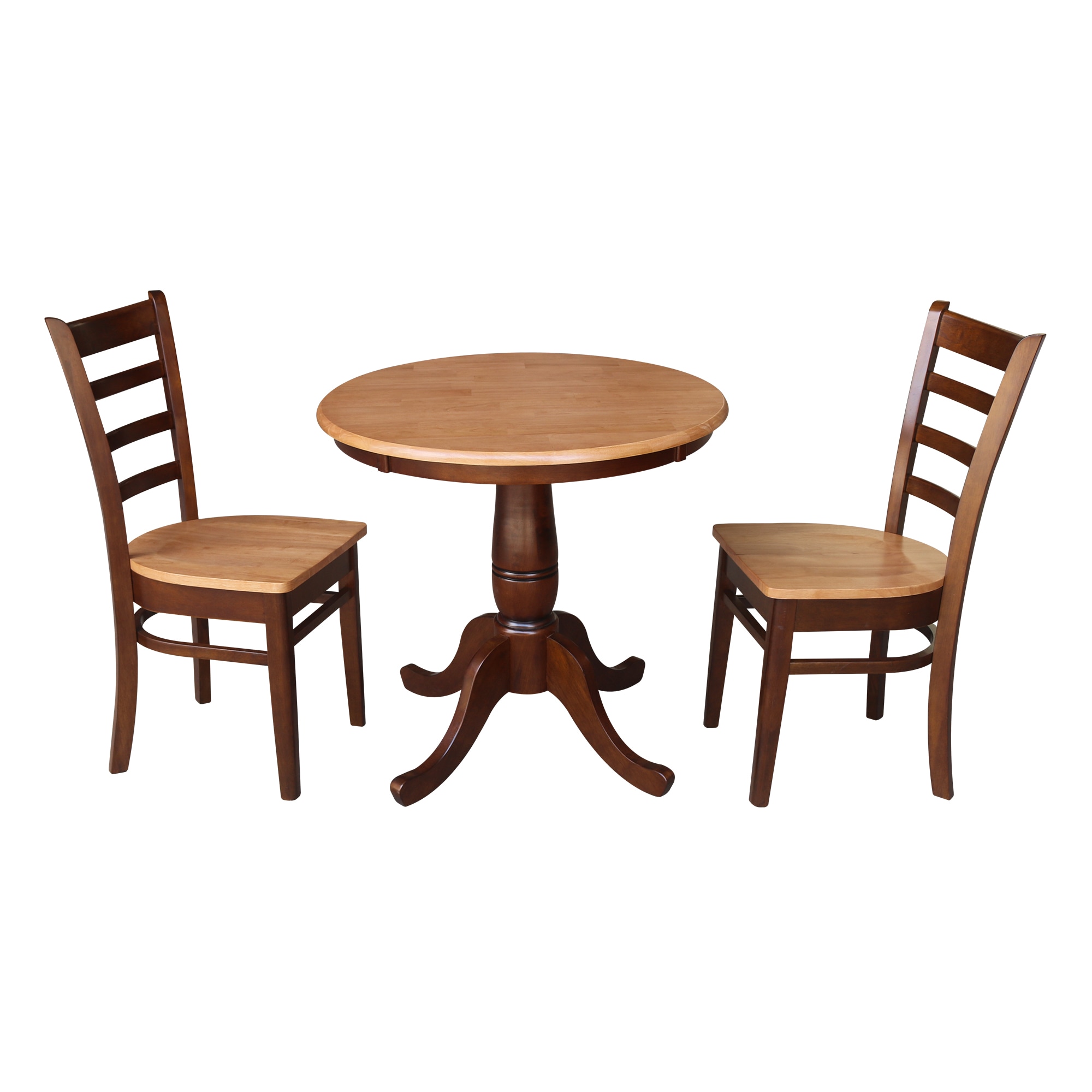 International Concepts K58-30RT-C617-2 Cinnamon/espresso Casual Dining Room Set with Round Table ( Seats 2 )