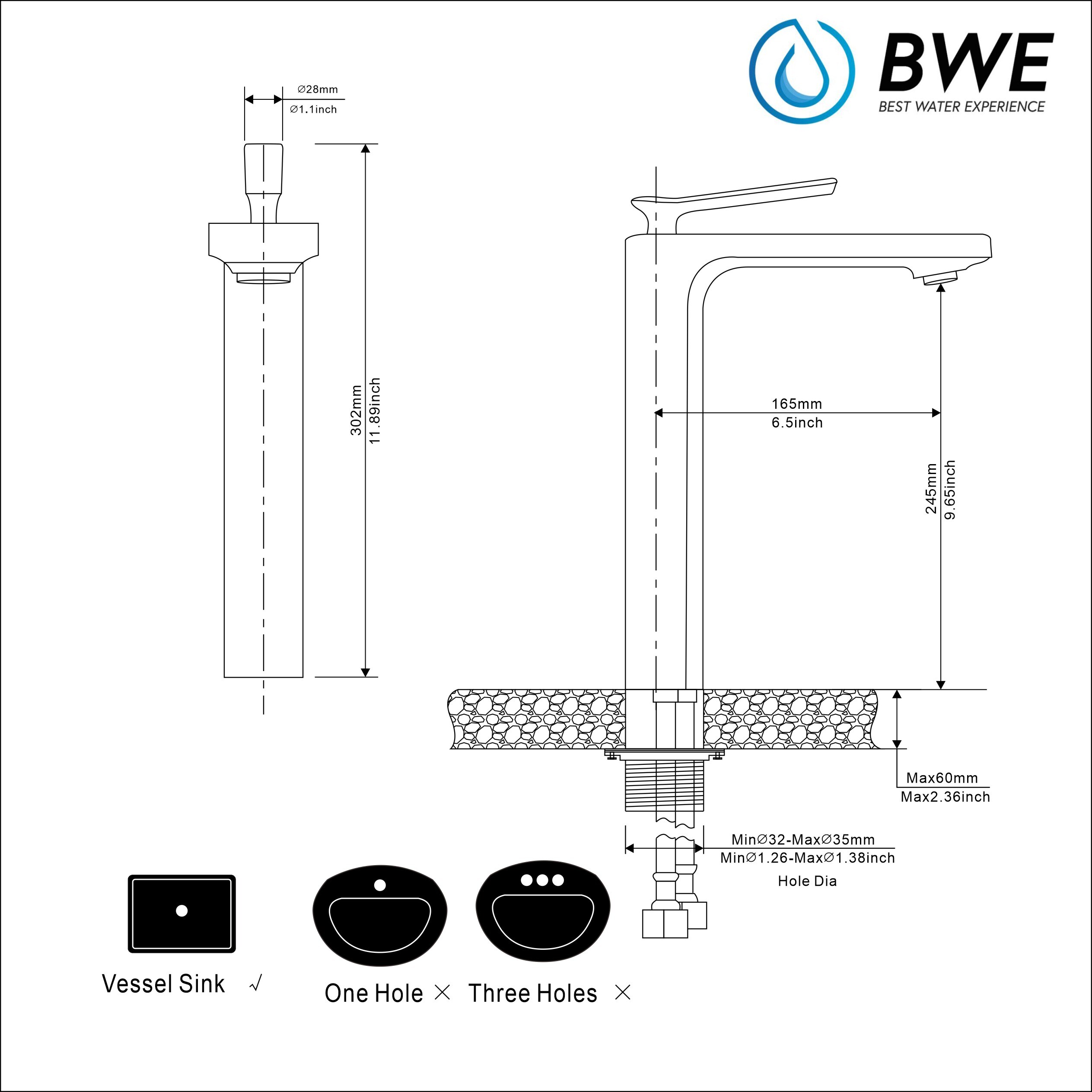 BWE A-96017H-BLACK Lavatory-Faucets - View #12
